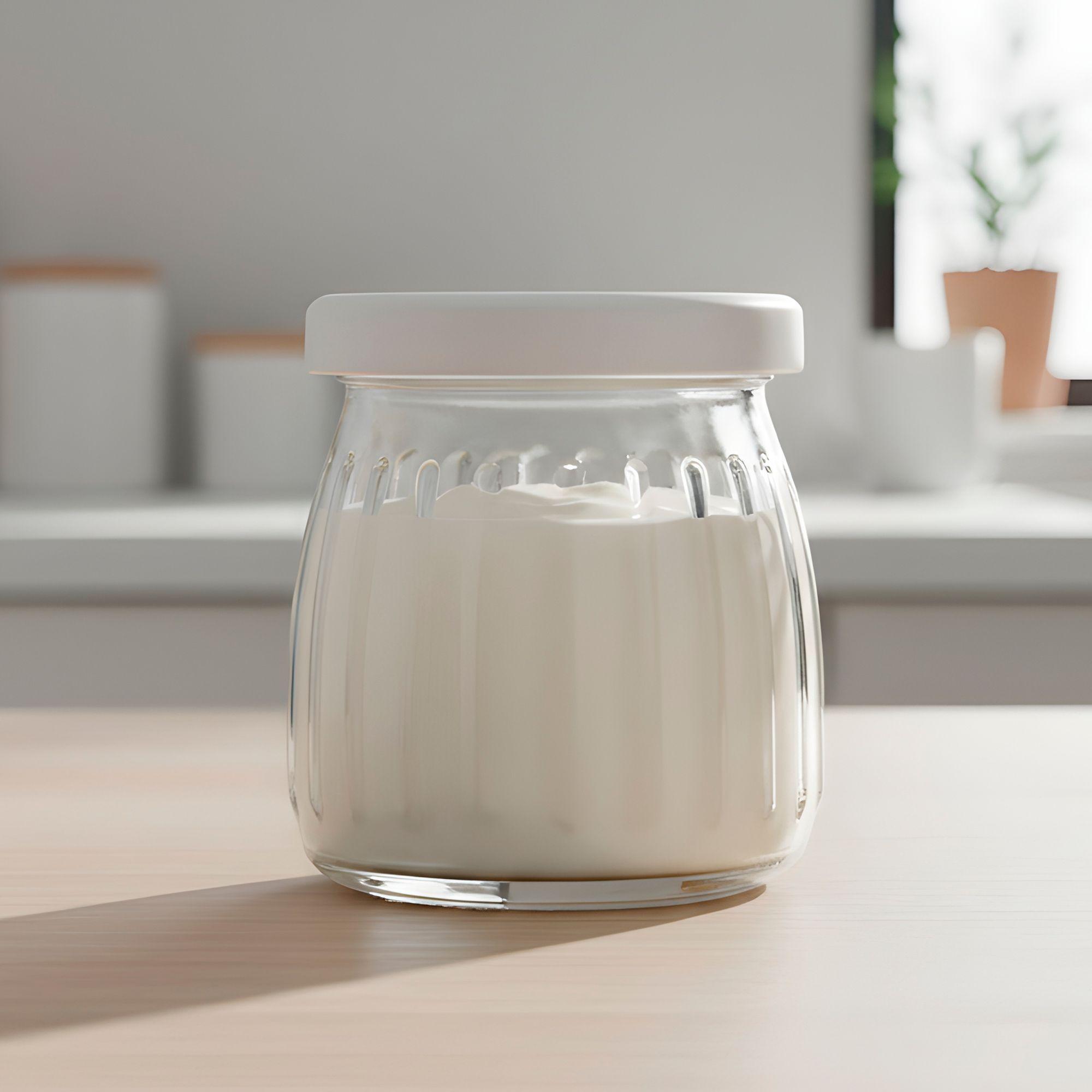 20 Frasco Vidrio Redondo Yogur 200ml Postres Tapa Plastica-1