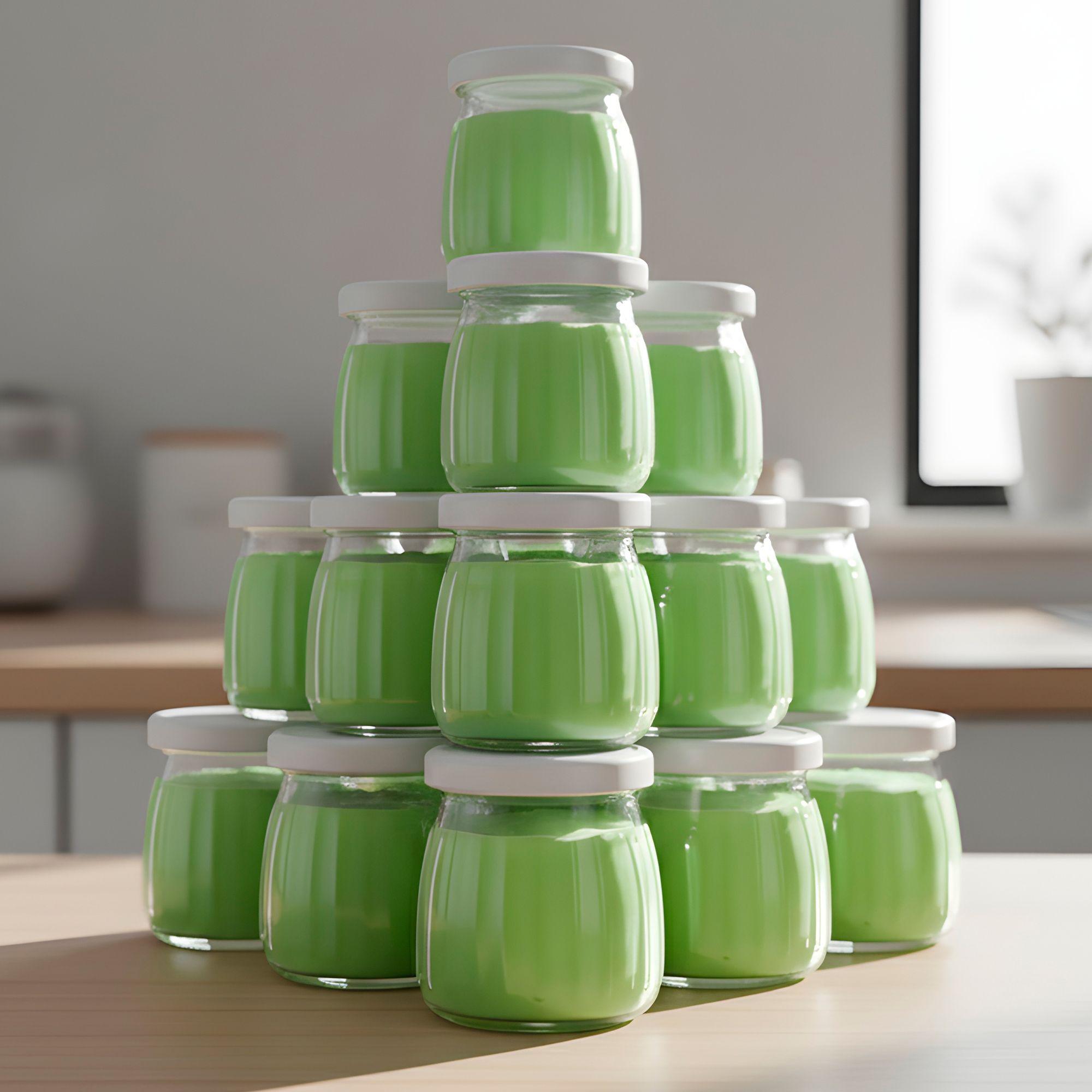 20 Frasco Vidrio Redondo Yogur 200ml Postres Tapa Plastica-3