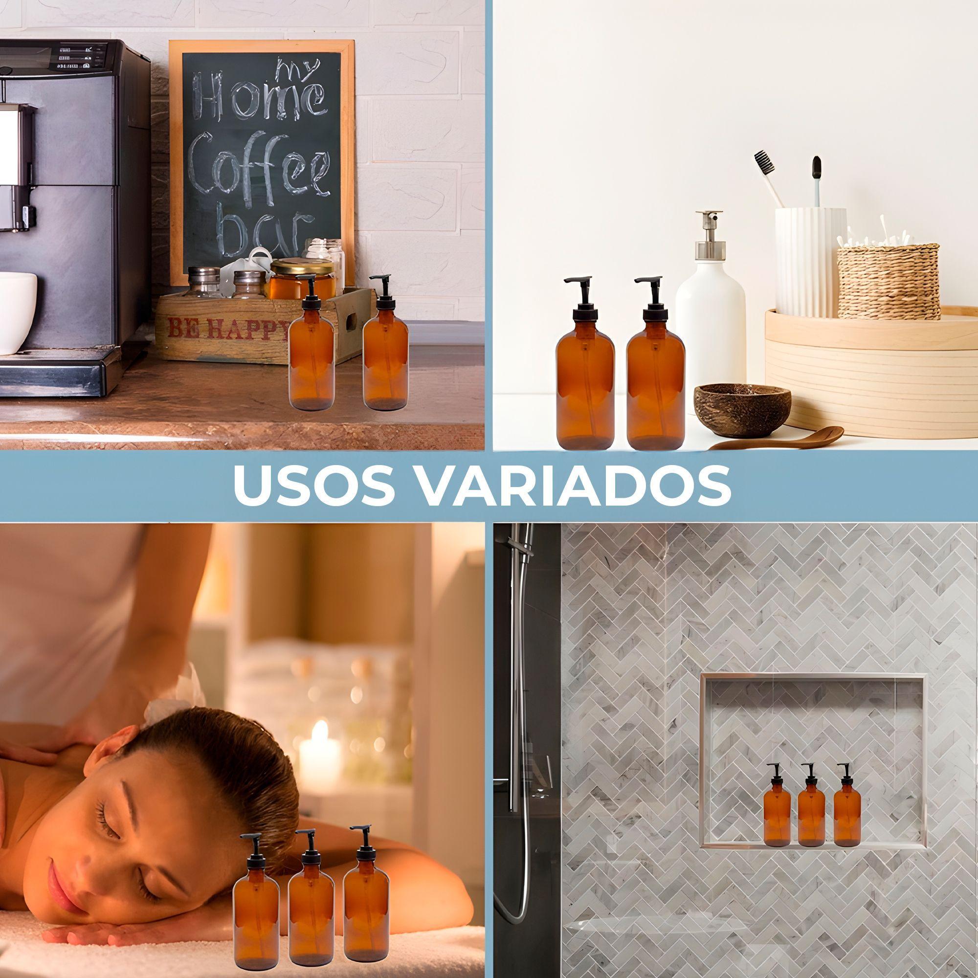 12 Frascos De Vidrio mbar Bomba De Locion Esencial 120 Ml-3