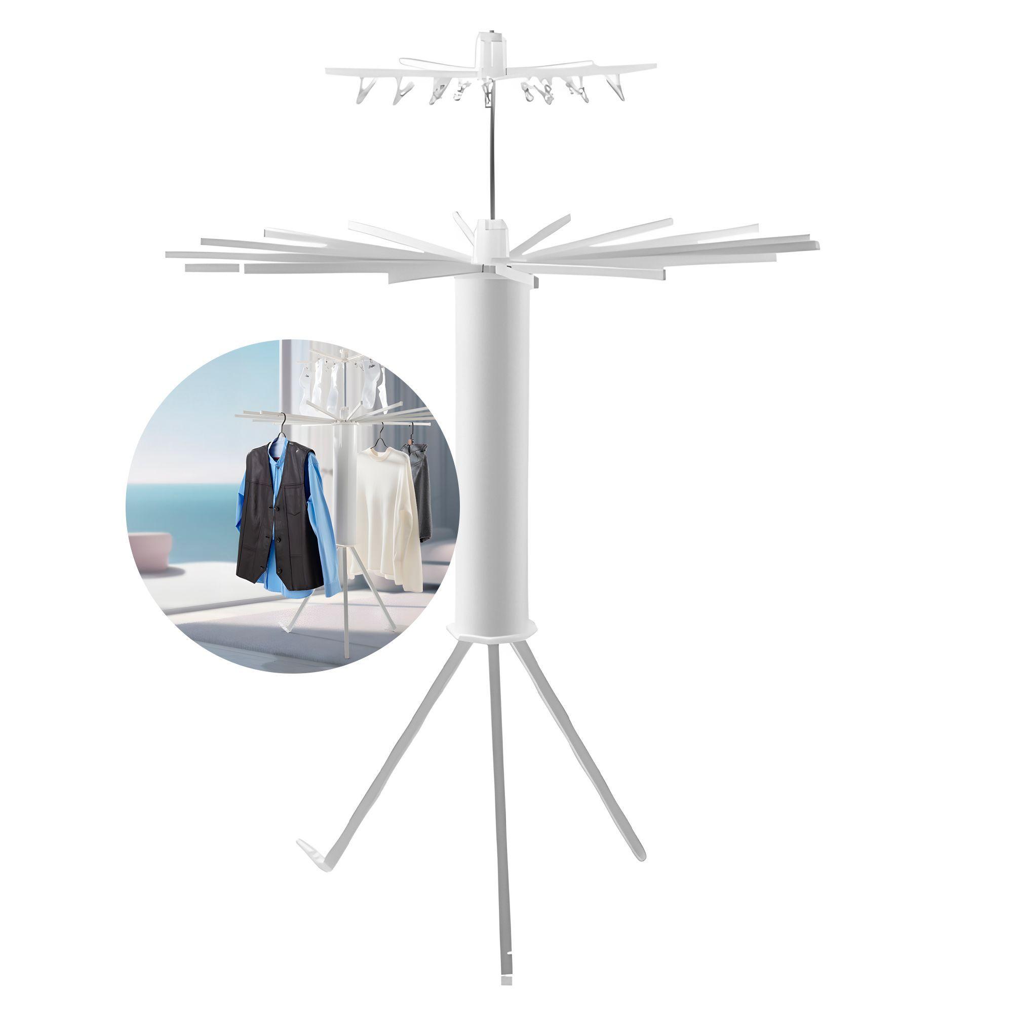 Tendedero Secarropas Metalico Plegable Cilindro 16 Varas-0