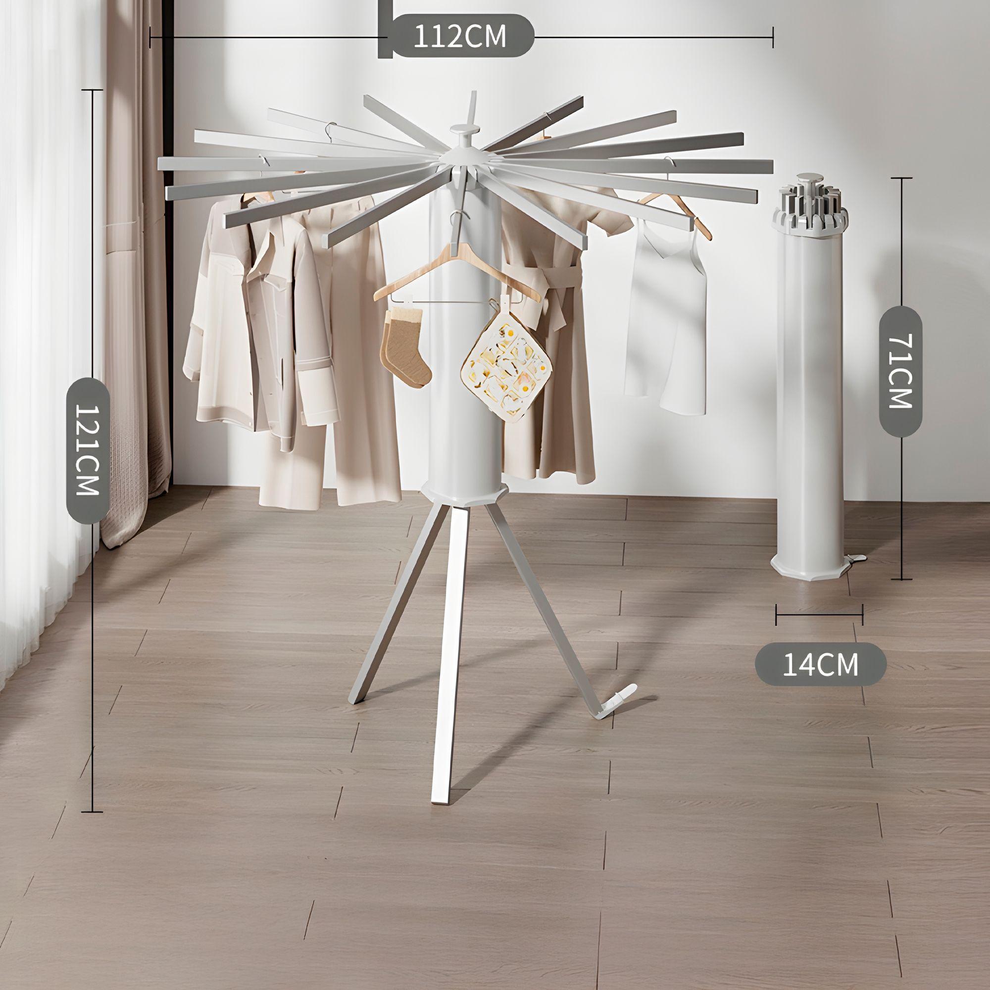 Tendedero Secarropas Metalico Plegable Cilindro 16 Varas-3