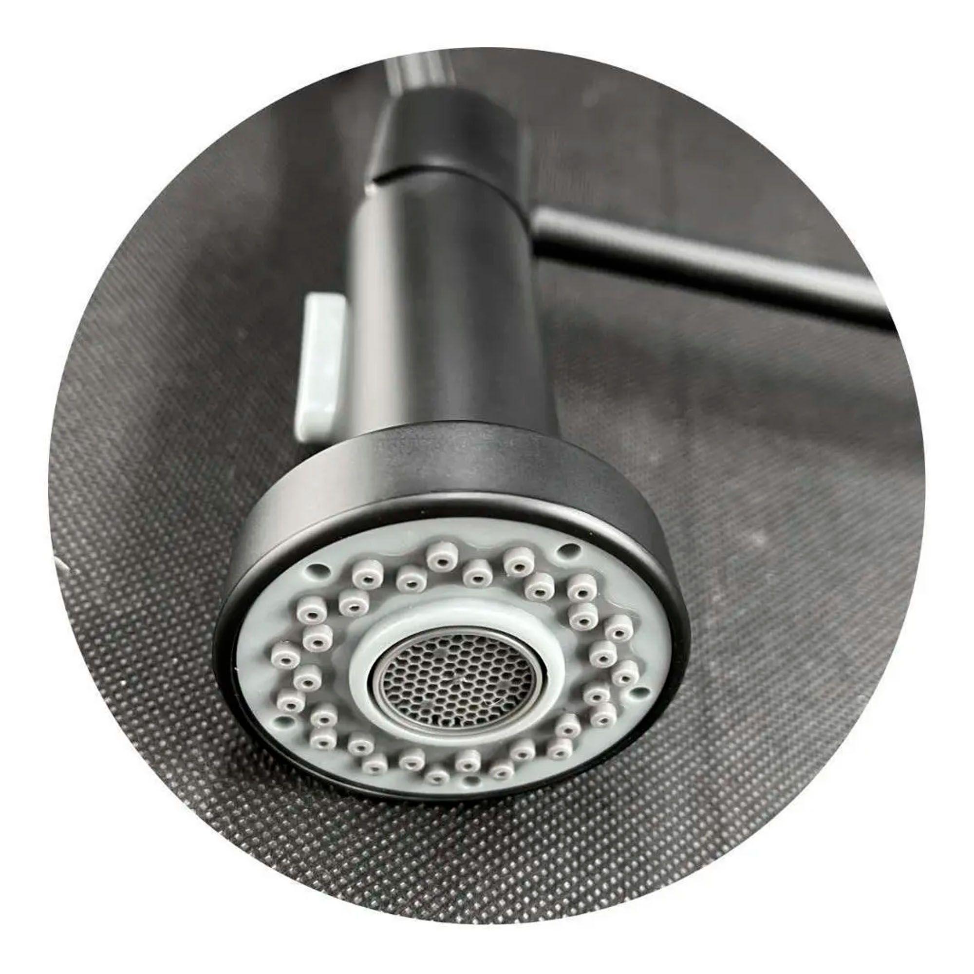 Llave Monomando Lavaplatos Profesional Resorte Negro Mate Fk-2