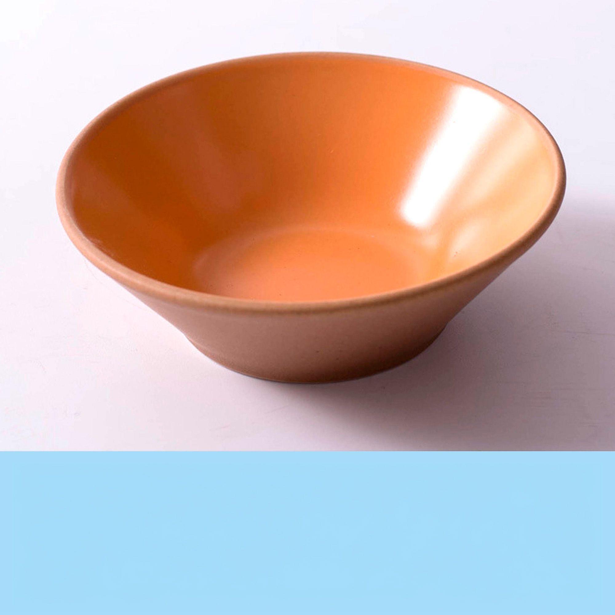 Pocillo Bowl Cuenco De Cerámica Cónico Naranja 8 4x2 6cm X6-2