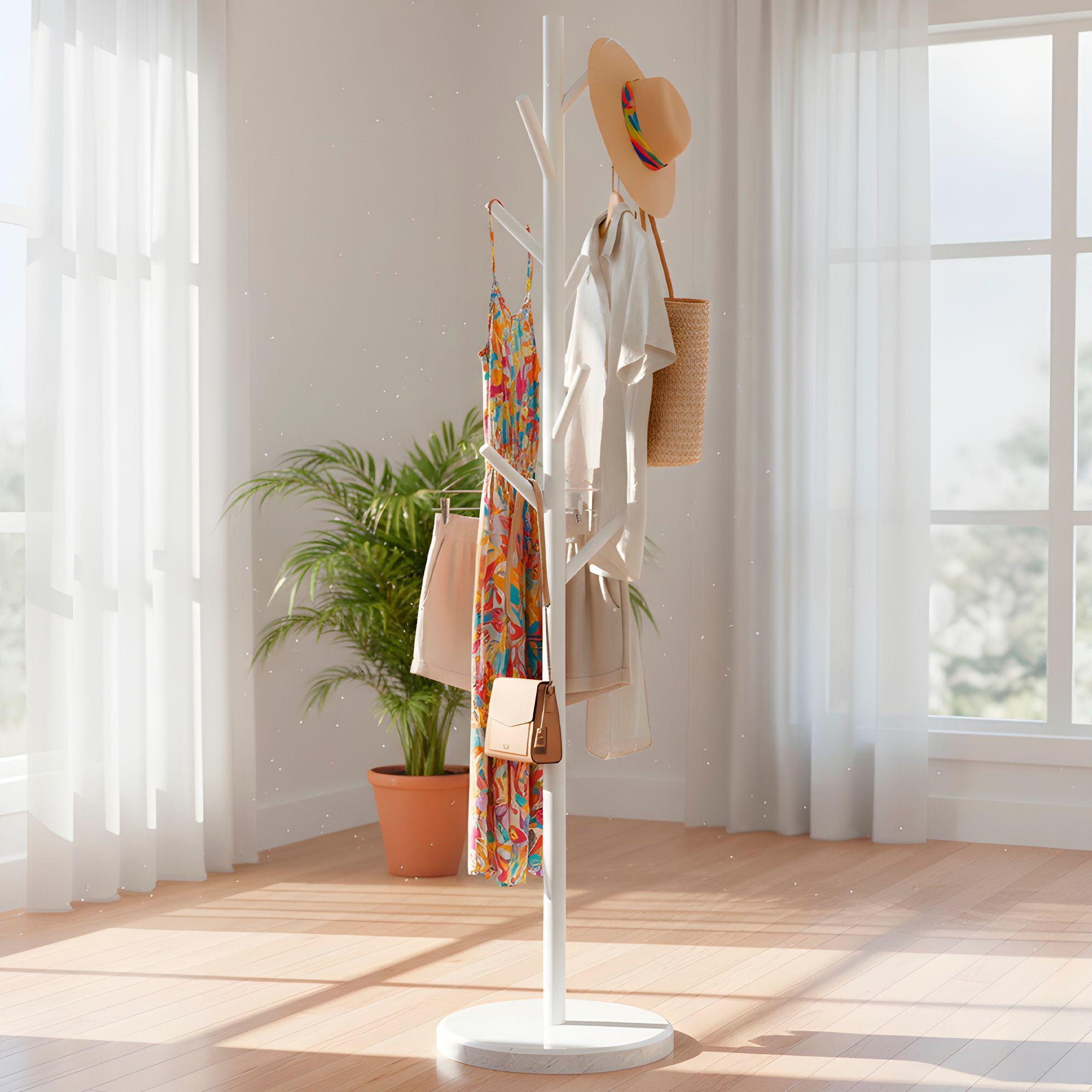 Perchero Colgador De Pie Metal Ropa Cilindrico 170x30 Cm-4