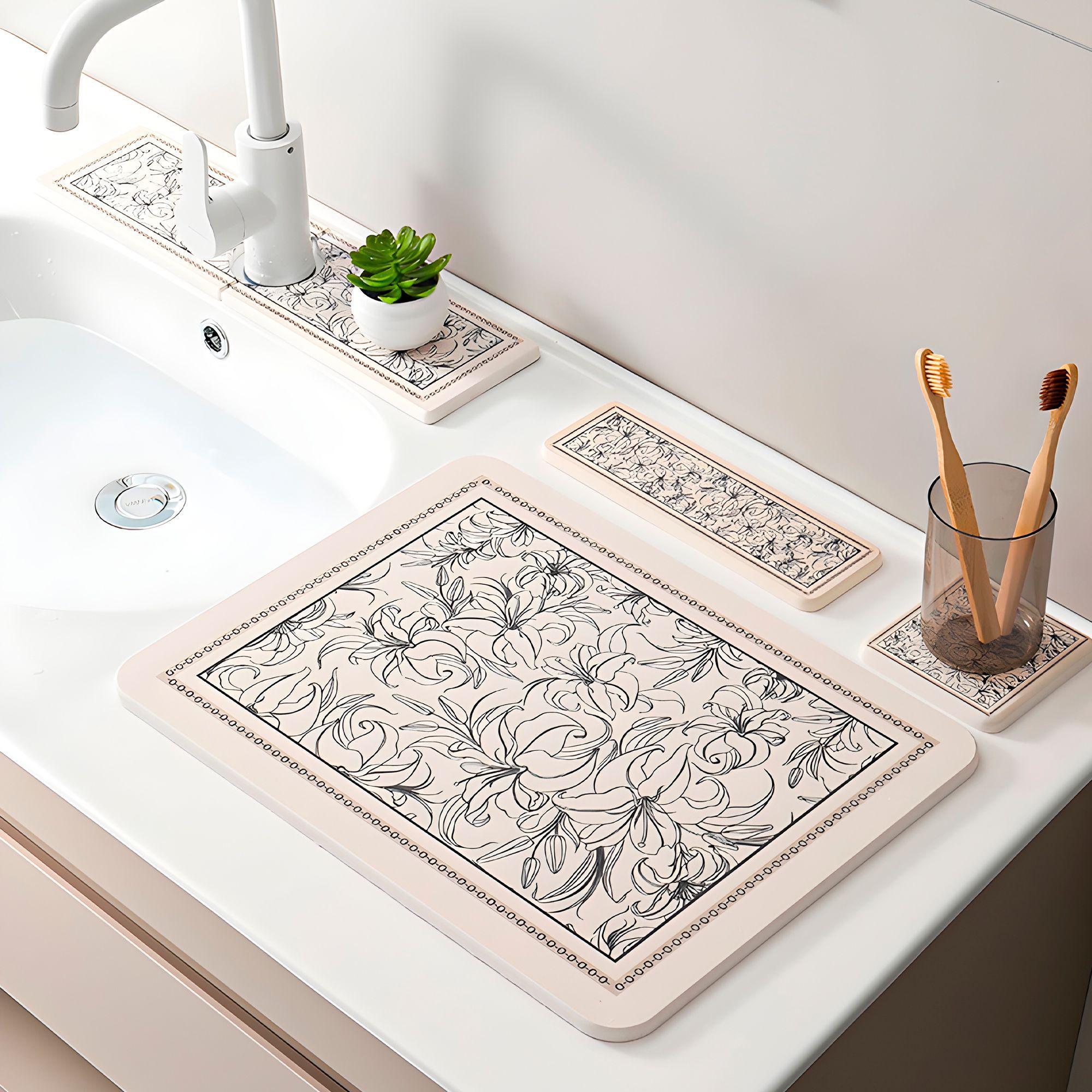 Base Lavamanos Absorbente Baño Diatomita 40x10cm-3