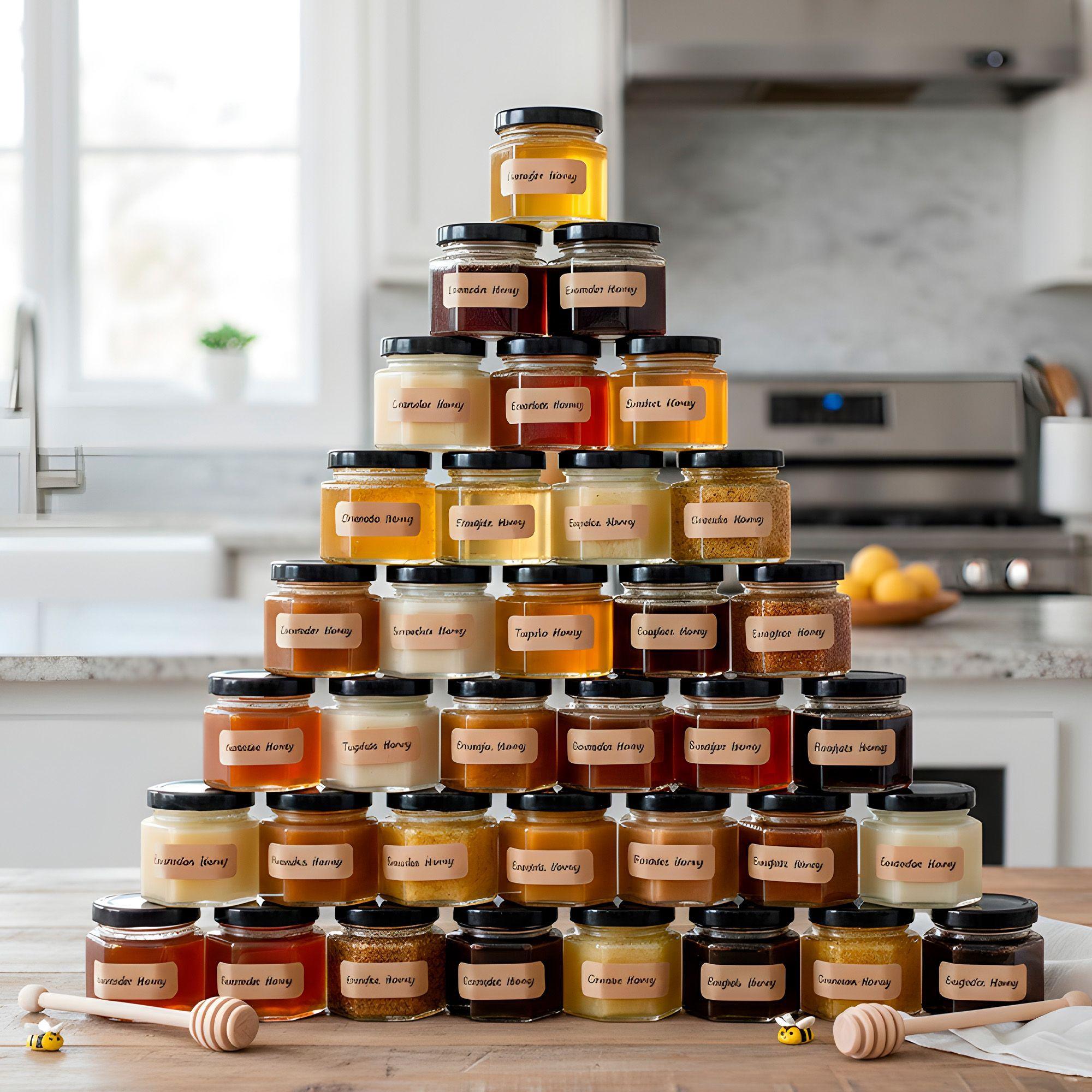 20 Frasco Vidrio Hexagonal Miel 50ml Mermelada Tapa Aluminio-3