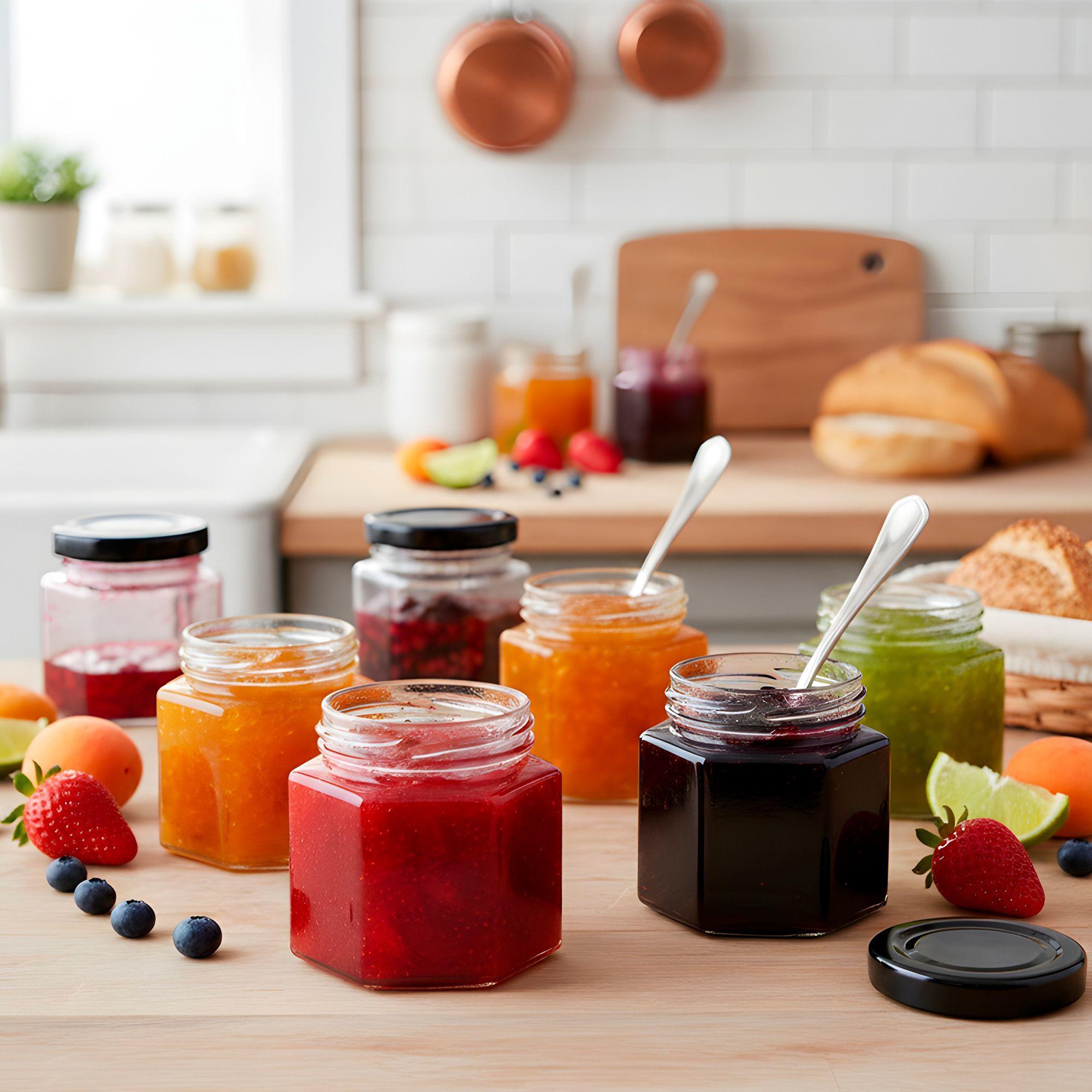 20 Frasco Vidrio Hexagonal Miel 50ml Mermelada Tapa Aluminio-4