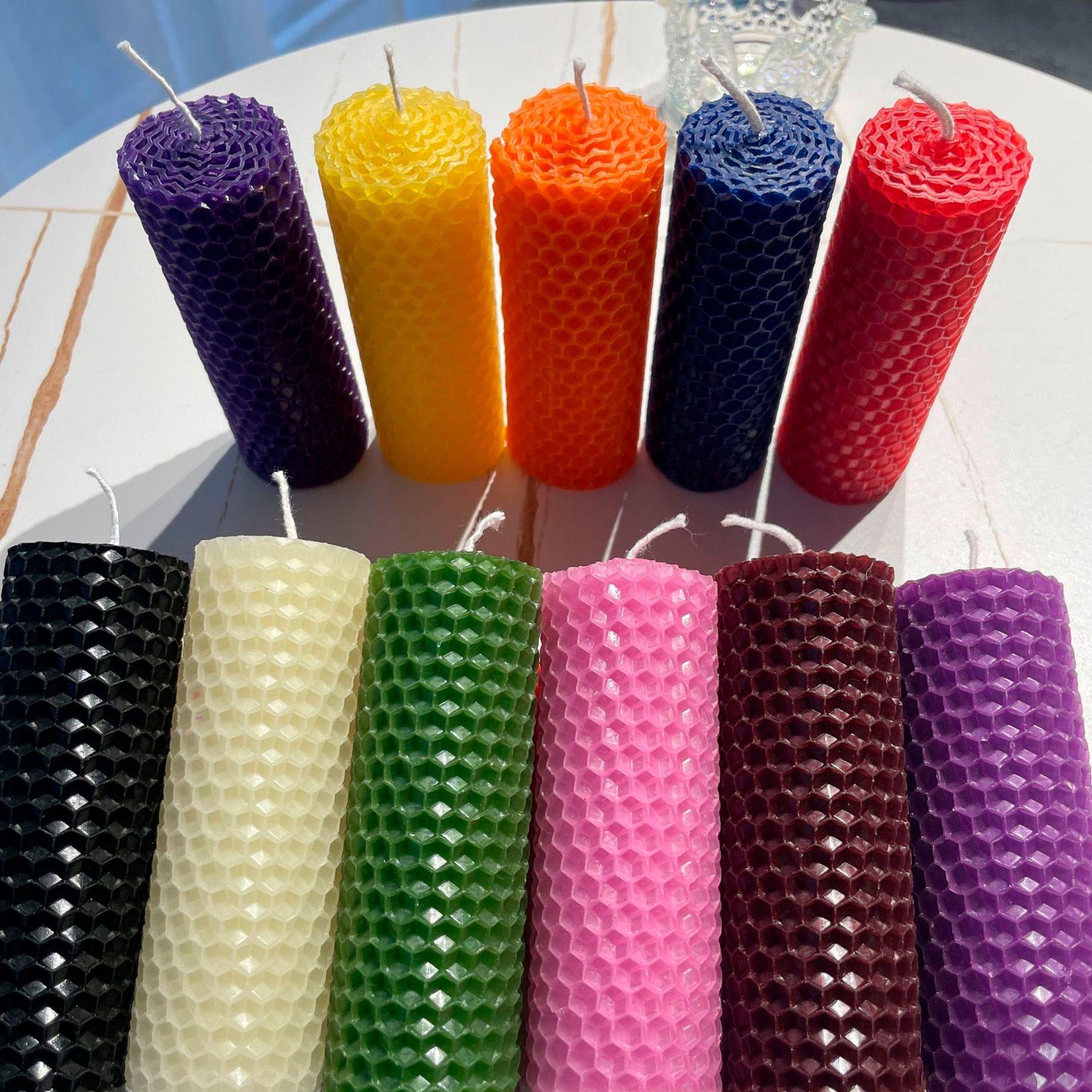 12 Laminas Cera Abejas Para Velas Diy 10x40 Cm Colores-2