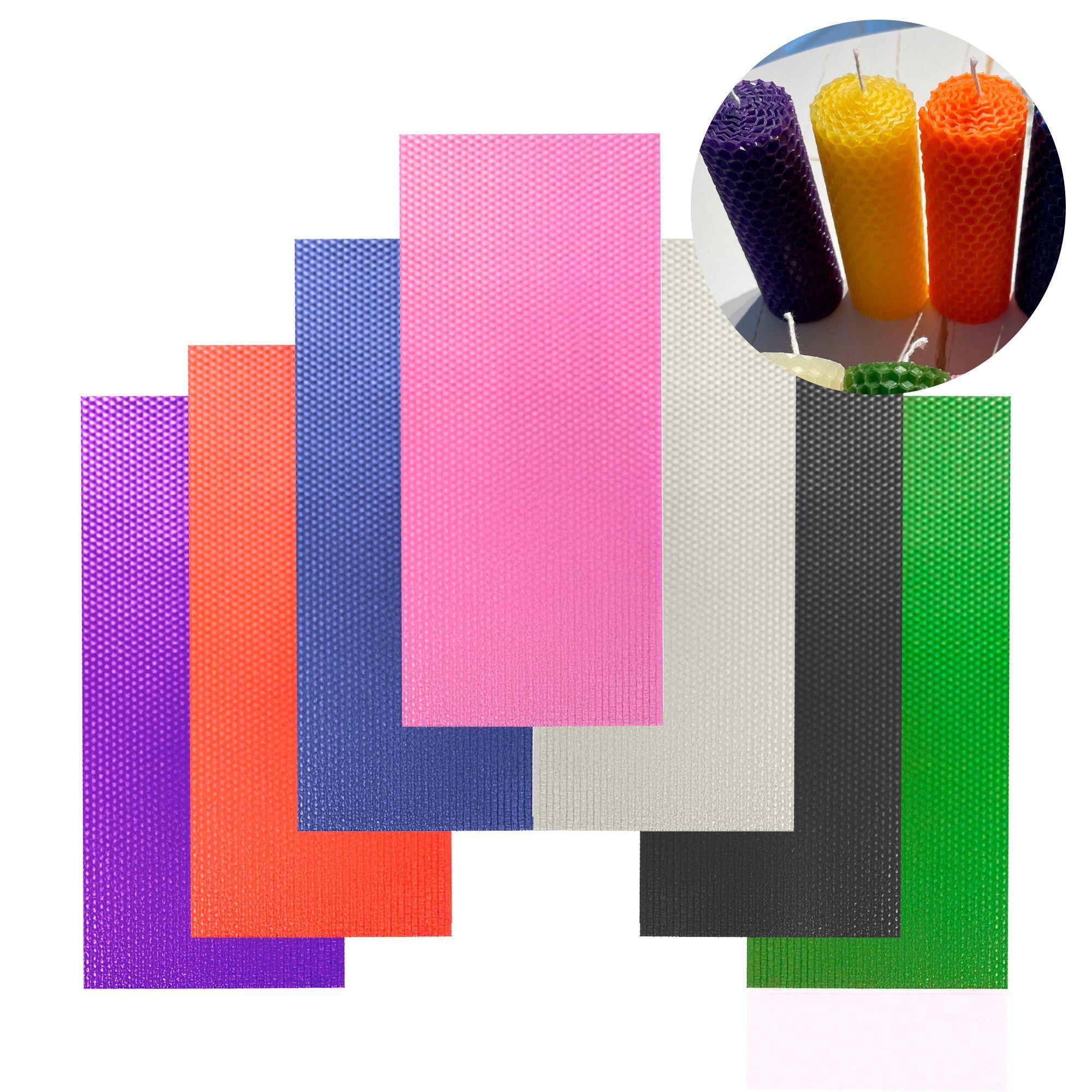 12 Laminas Cera Abejas Para Velas Diy 10x40 Cm Colores-8