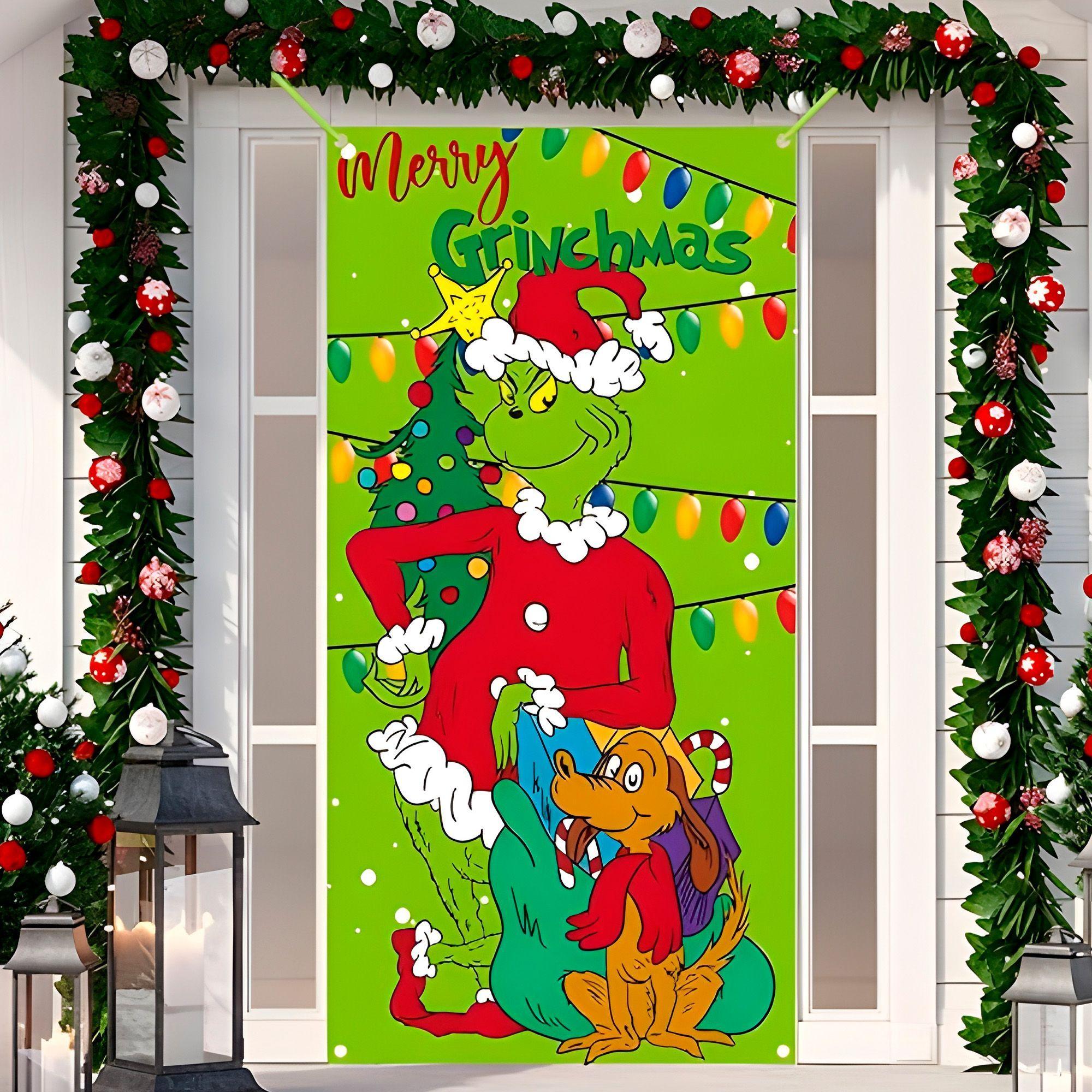 Funda Puerta Navide a Grich Viejito Pascuero 210x90 Cm-2