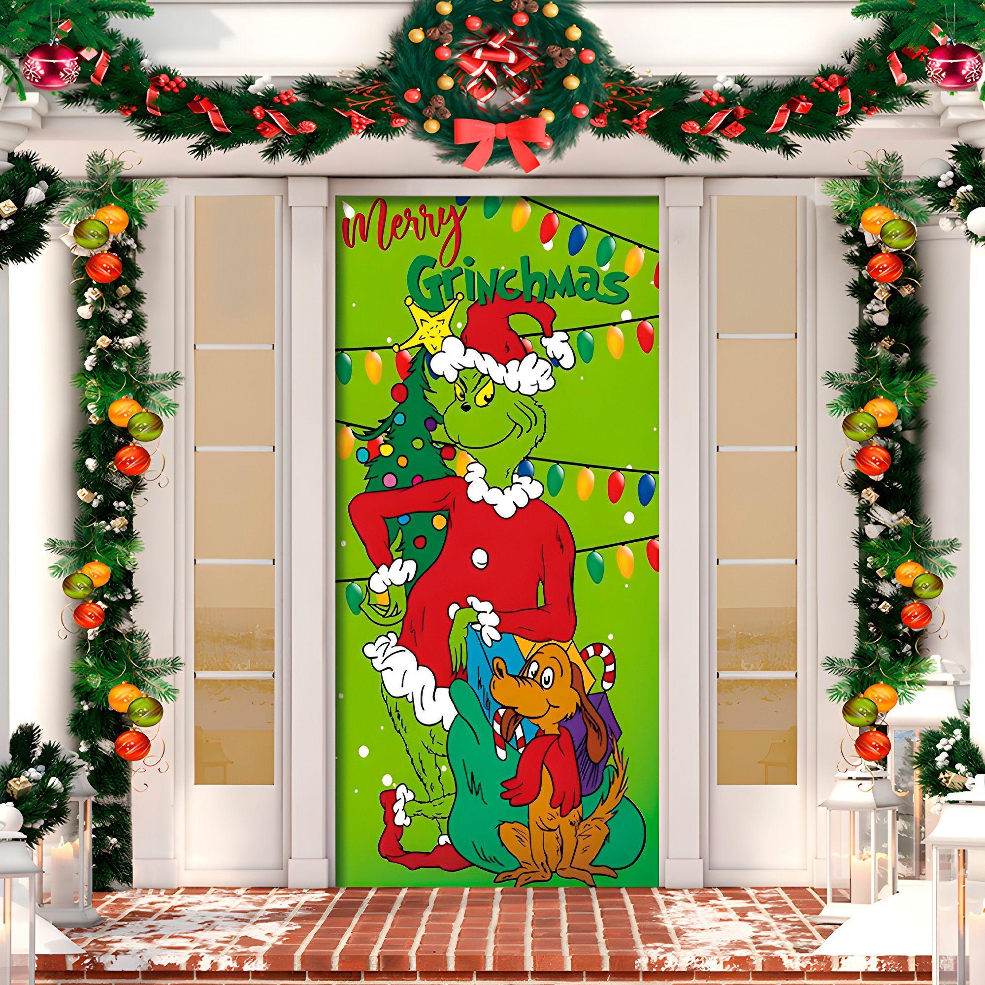 Funda Puerta Navide a Grich Viejito Pascuero 210x90 Cm-3