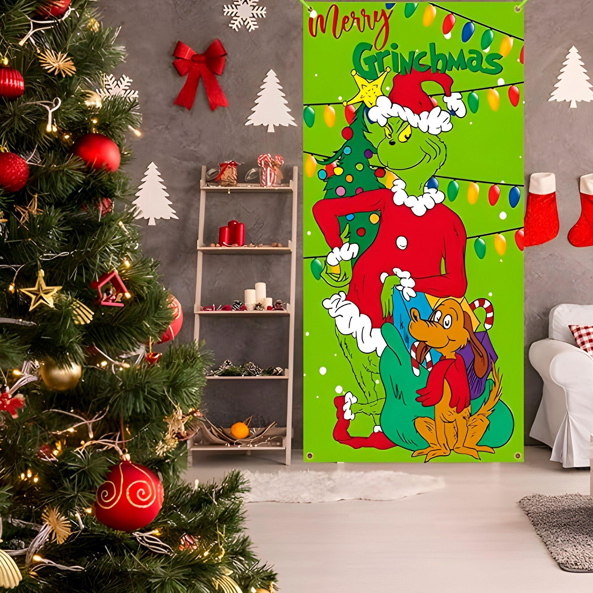 Funda Puerta Navide a Grich Viejito Pascuero 210x90 Cm-4