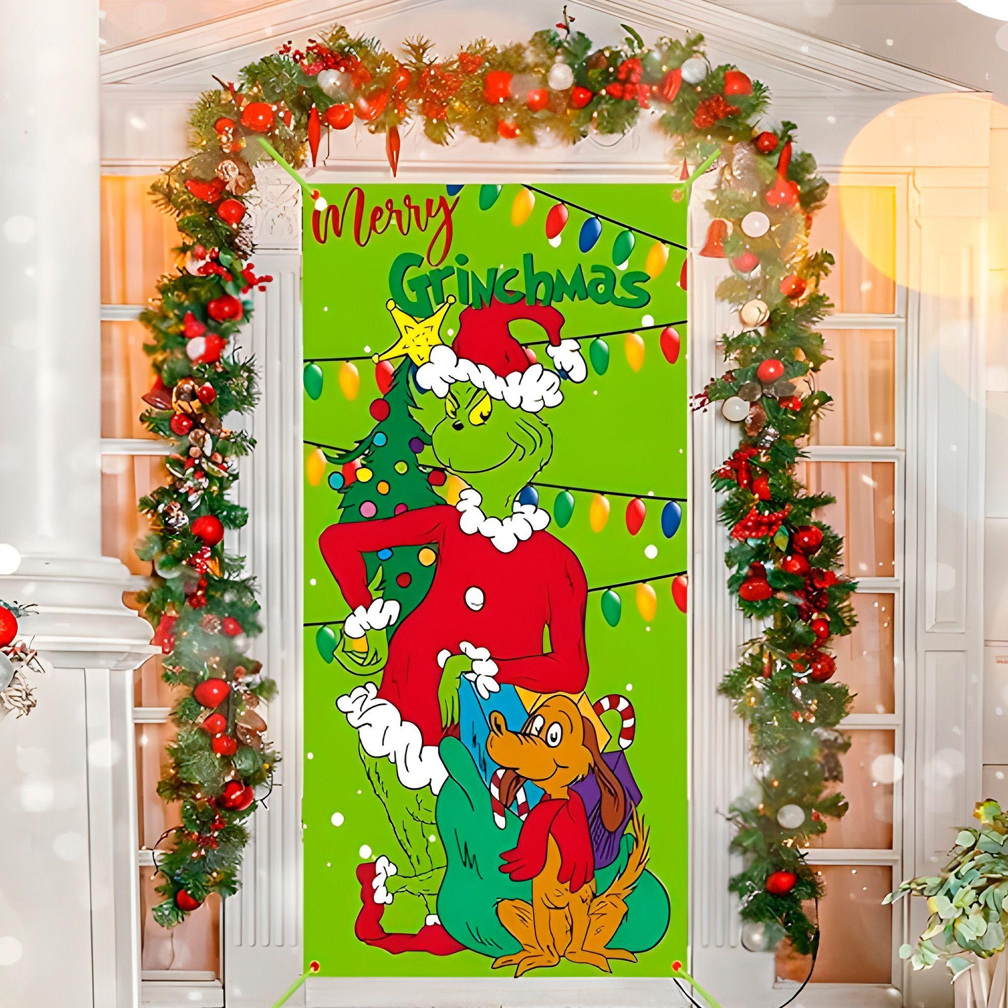 Funda Puerta Navide a Grich Viejito Pascuero 210x90 Cm-5