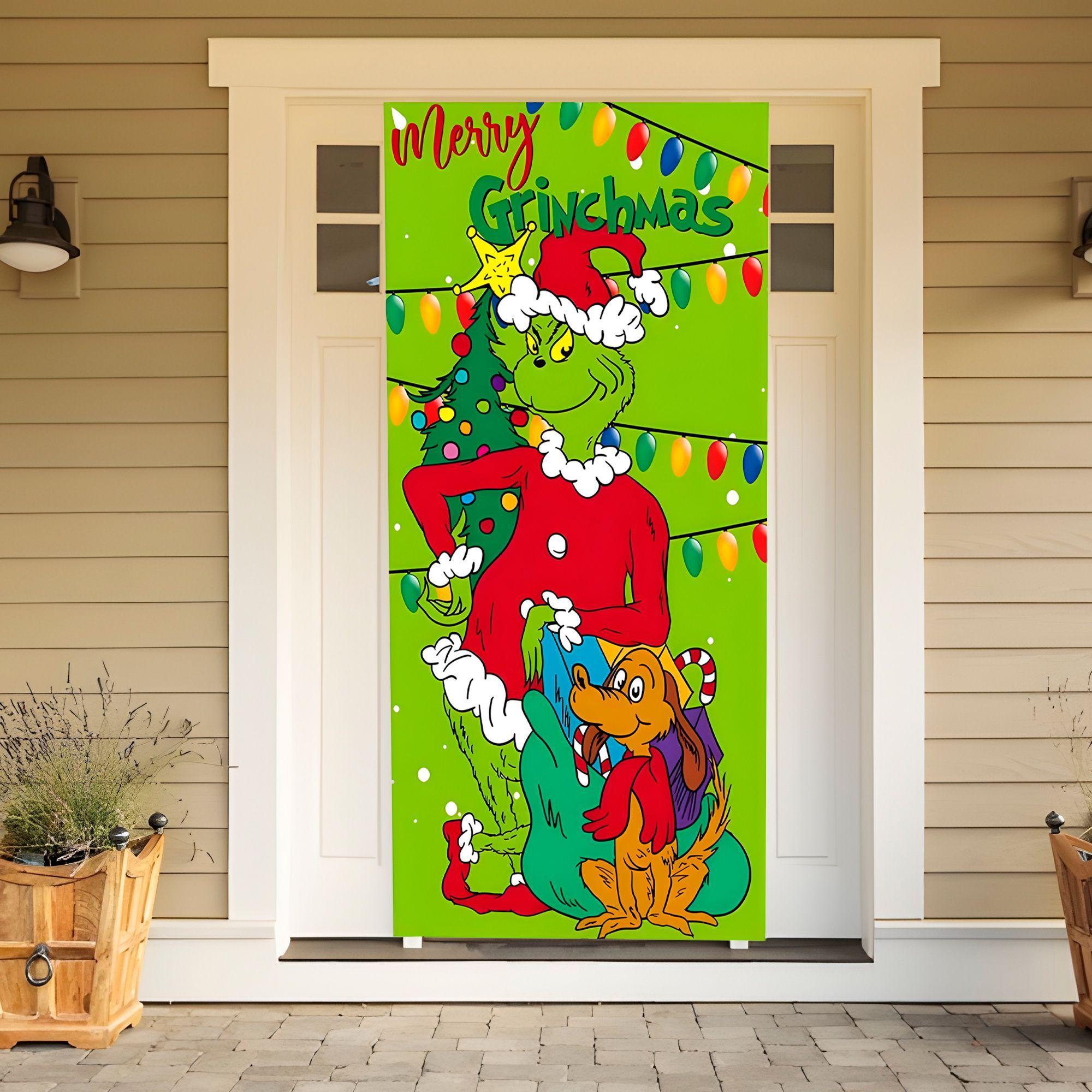Funda Puerta Navide a Grich Viejito Pascuero 210x90 Cm-8