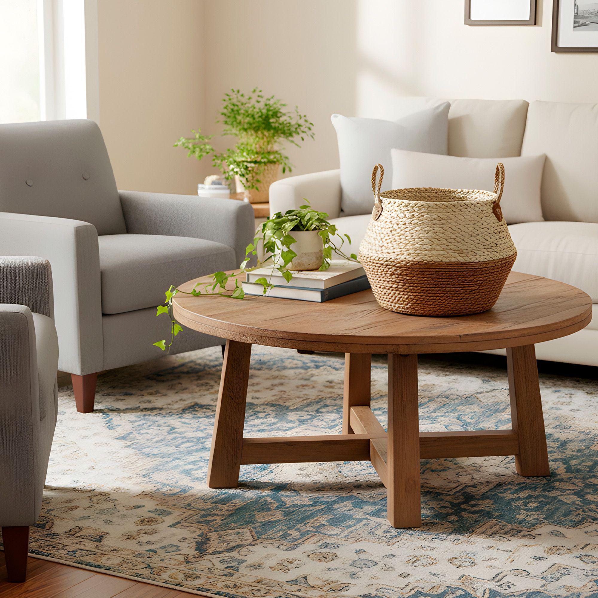 Canasto Macetero Yute Cesta Tejido Beige Hogar 30x29cm-2