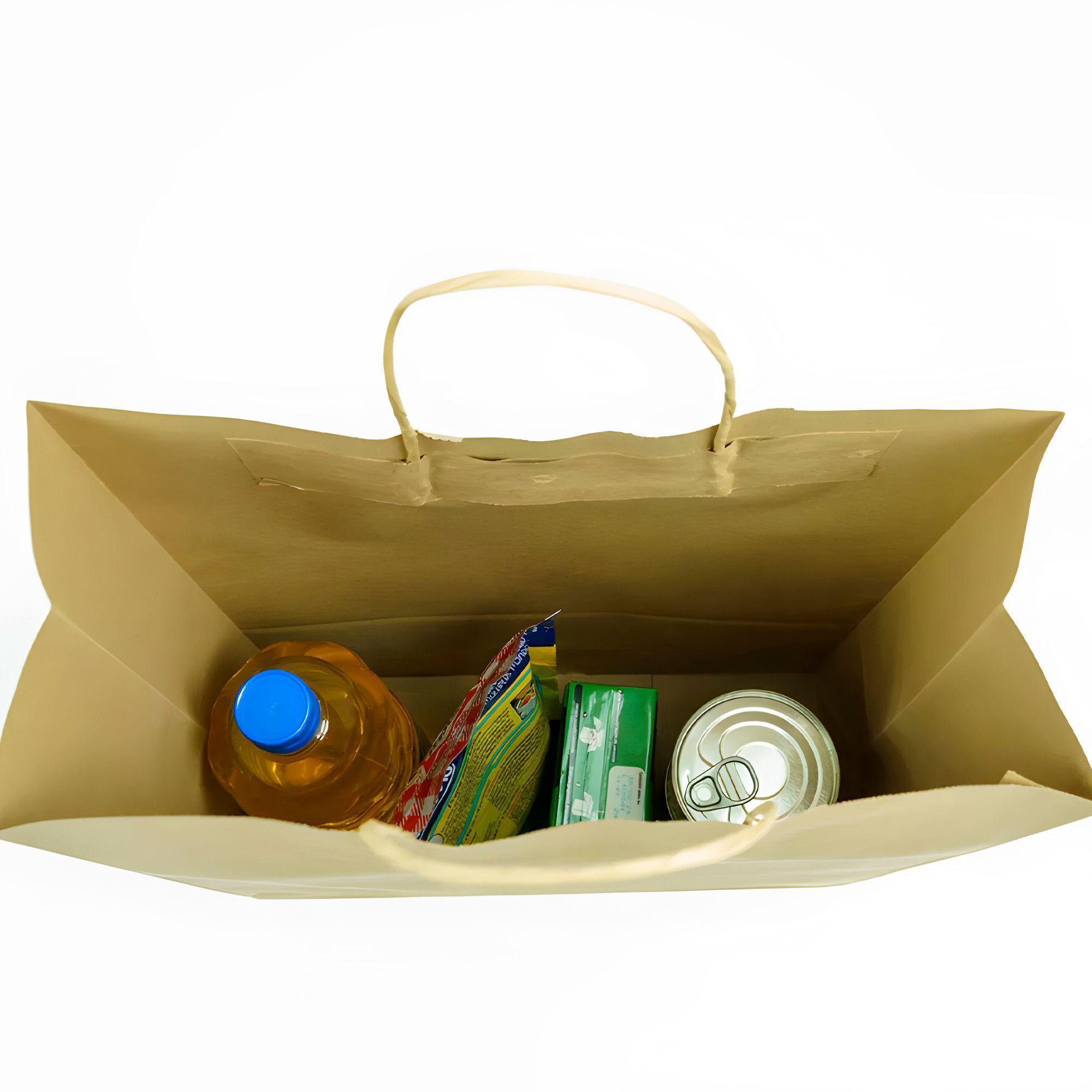 Bolsa Papel Kraft Ecologica Color Marron 21x11x27cm Pack X30-3