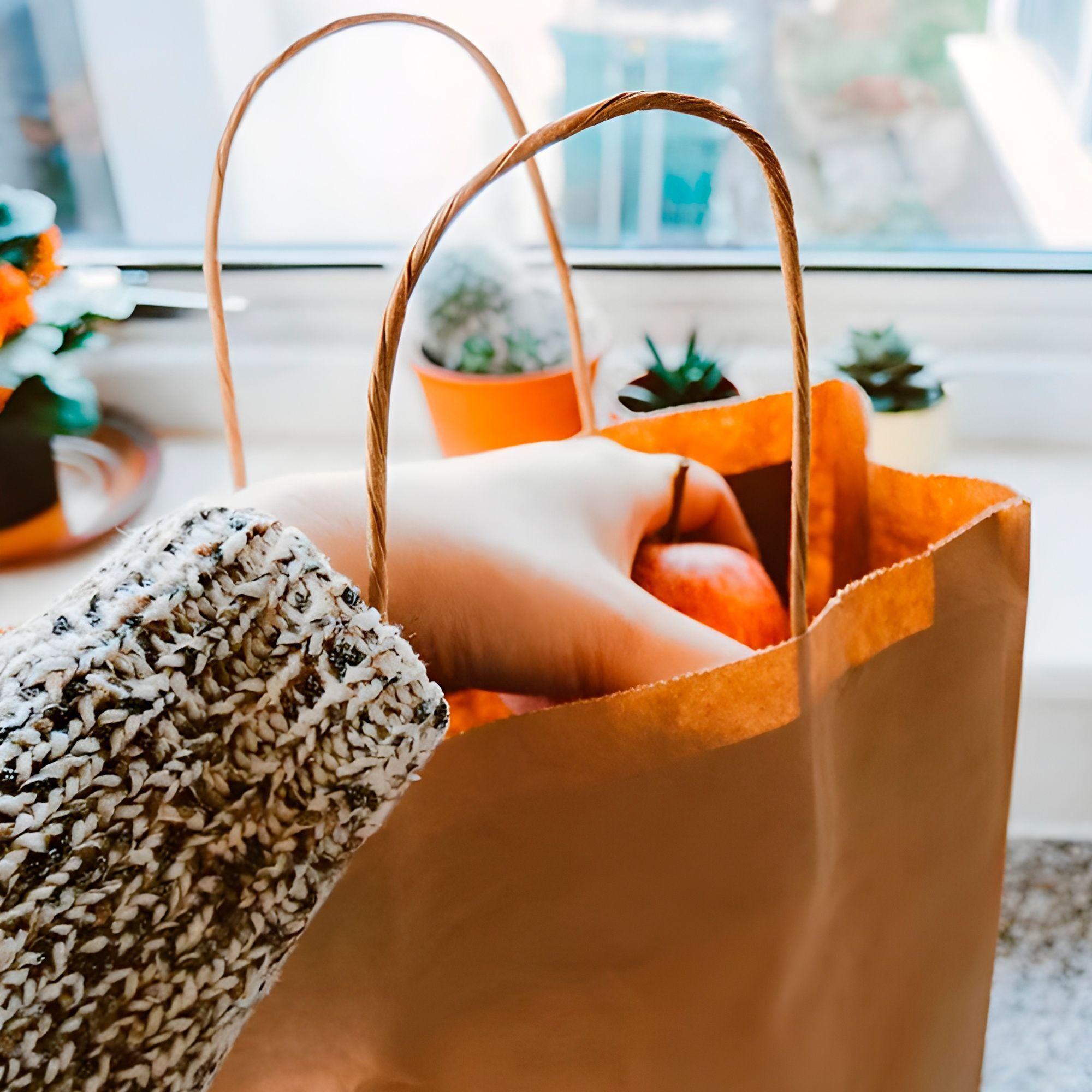 Bolsa Papel Kraft Ecologica Color Marron 21x11x27cm Pack X30-4