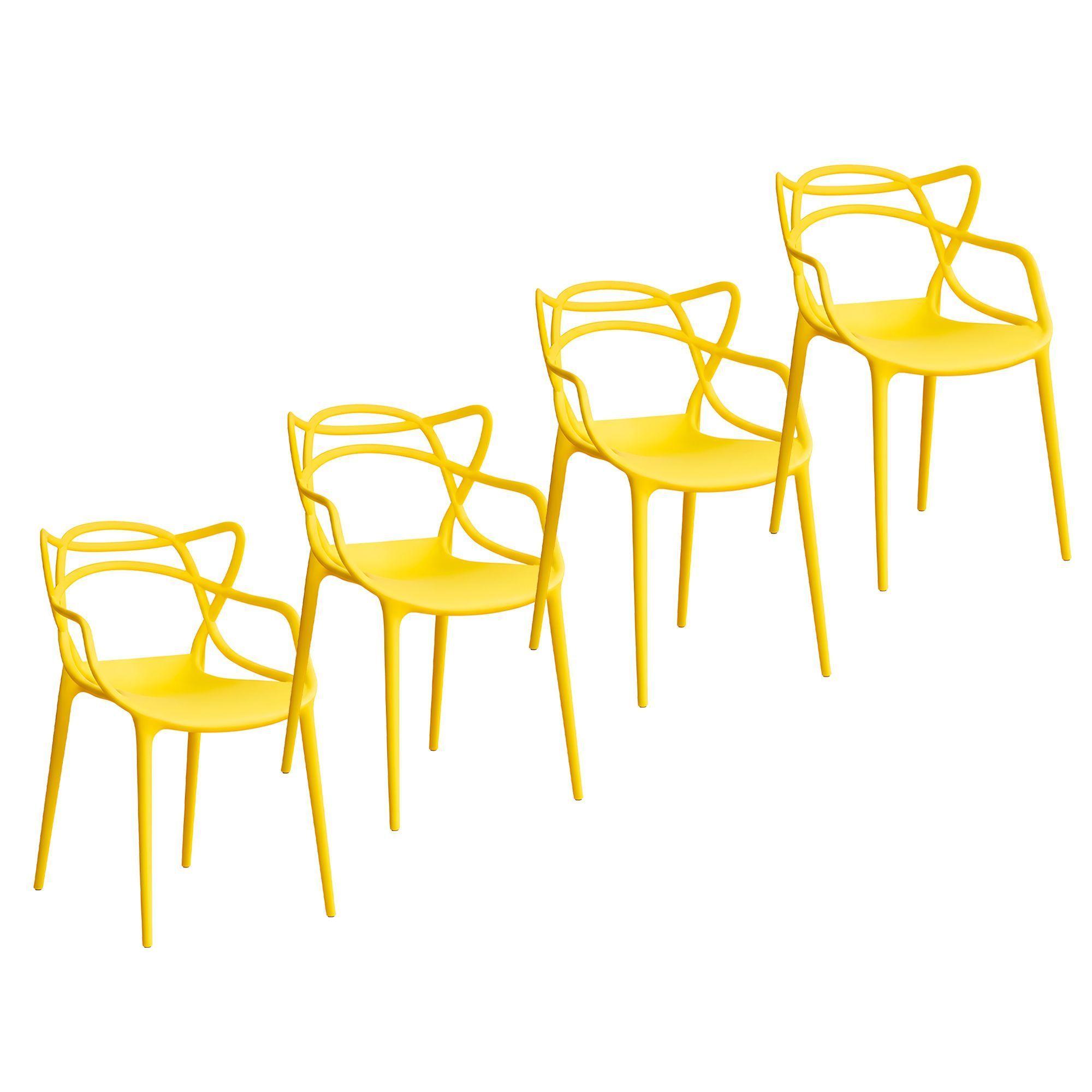 Silla Comedor Terraza Master Resistente Respaldo Apoyabrazos Colores 4u-0
