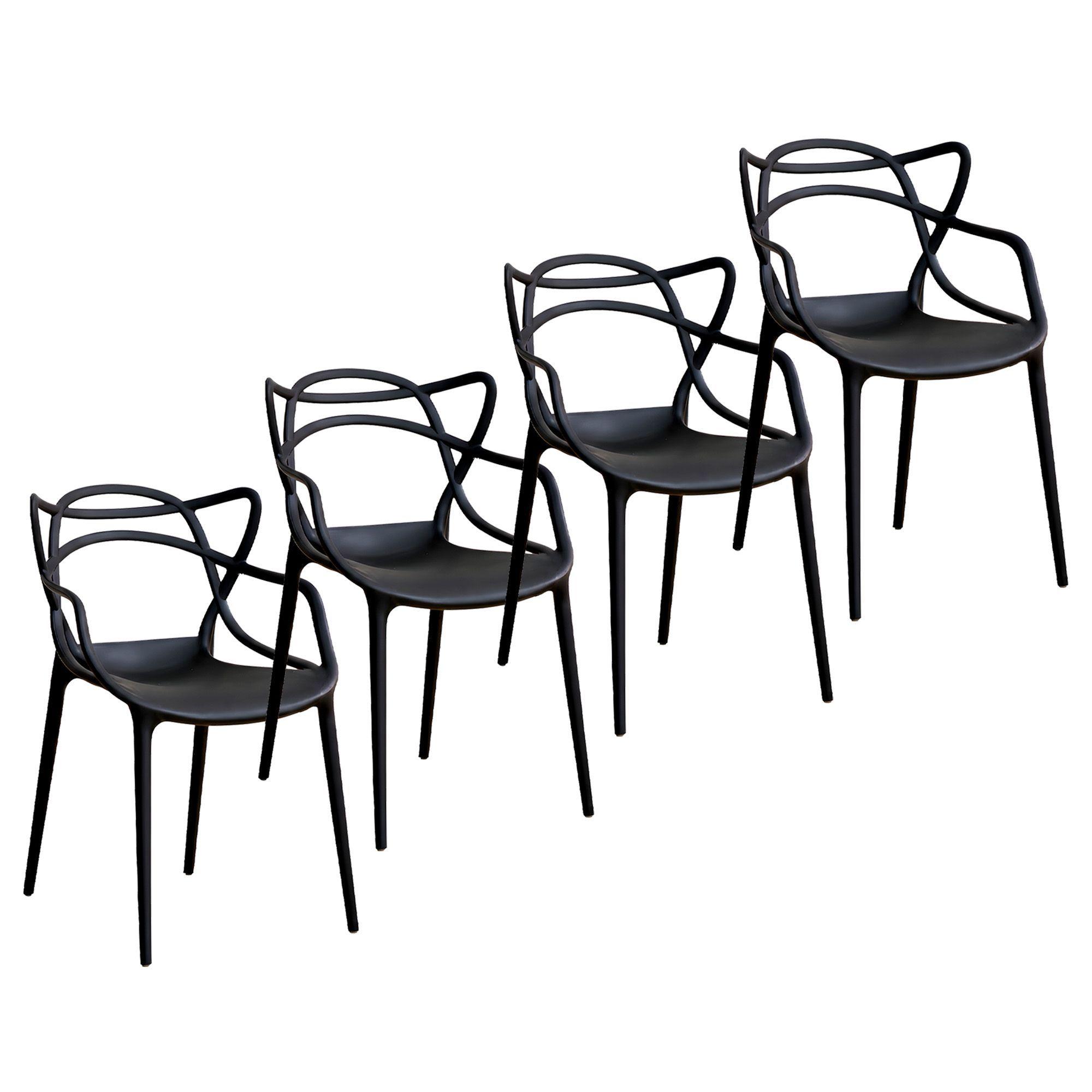 Silla Comedor Terraza Master Resistente Respaldo Apoyabrazos Colores 4u-0