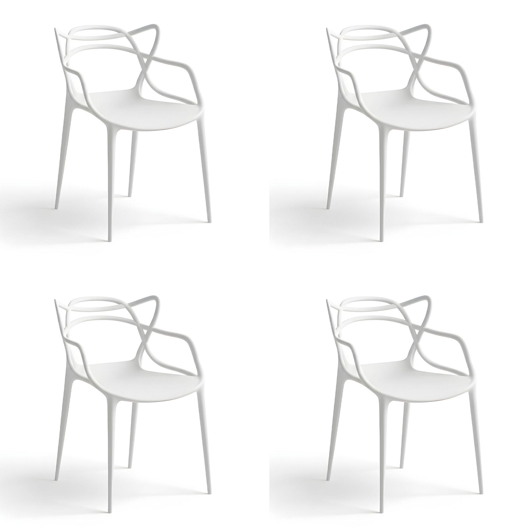 Silla Comedor Terraza Master Resistente Respaldo Apoyabrazos Colores 4u-0