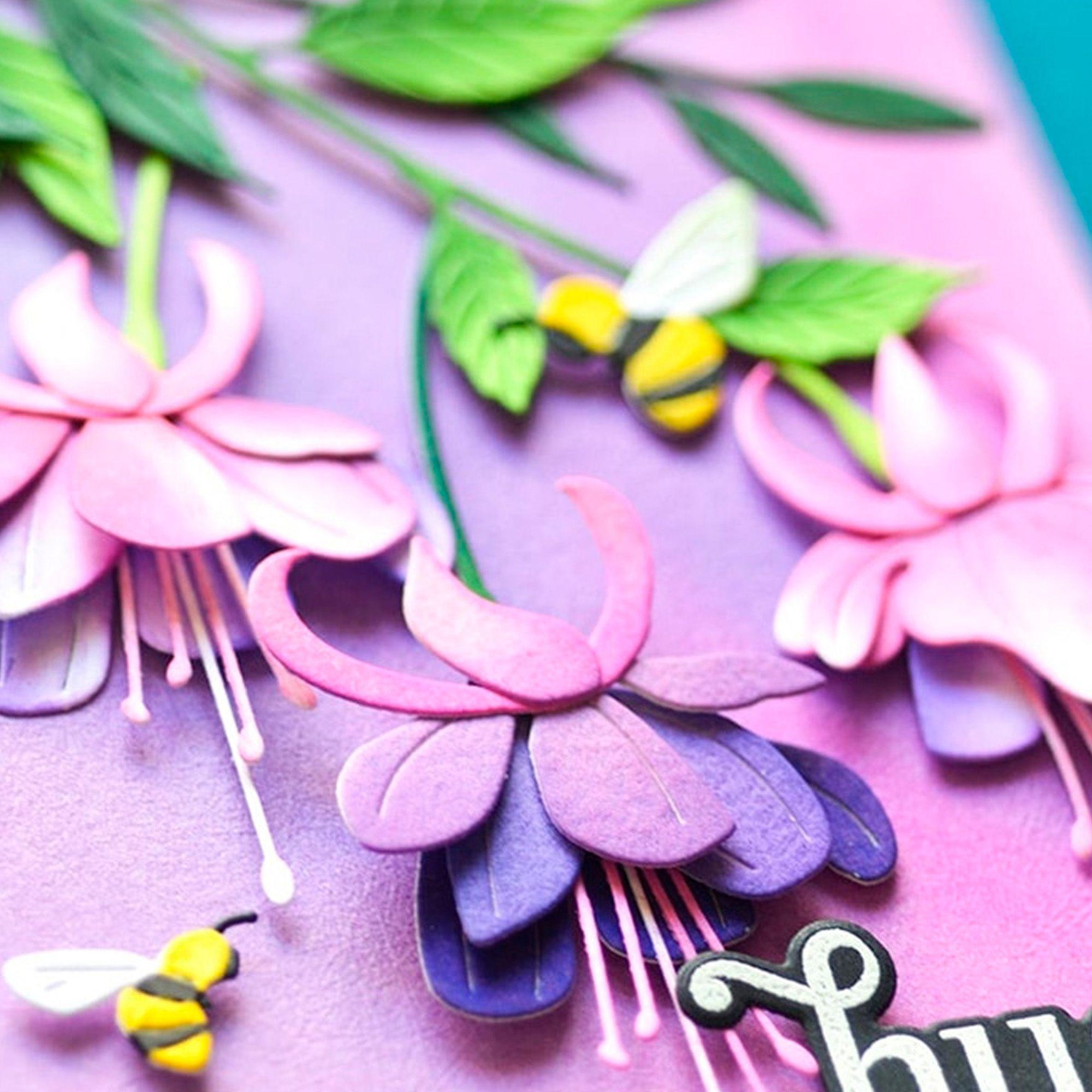 Troquel De Corte Metalico Hojas Tallos Flores Plantilla-3