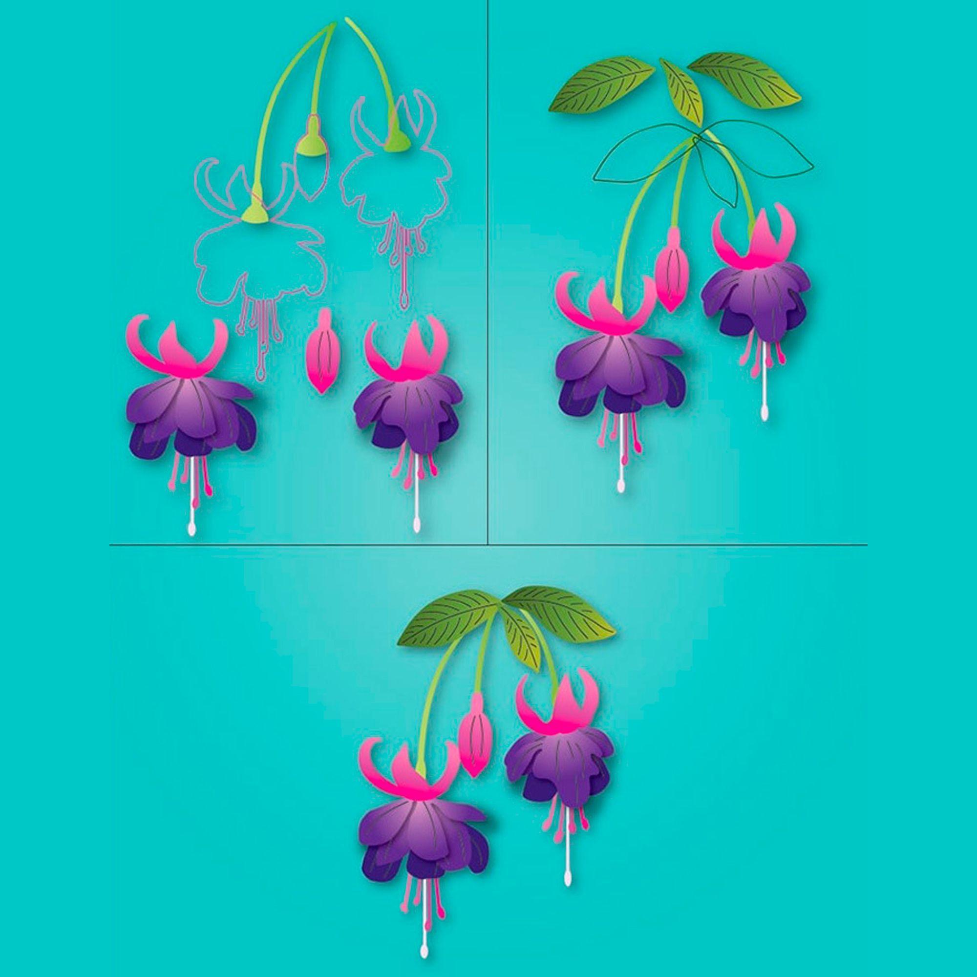 Troquel De Corte Metalico Hojas Tallos Flores Plantilla-4