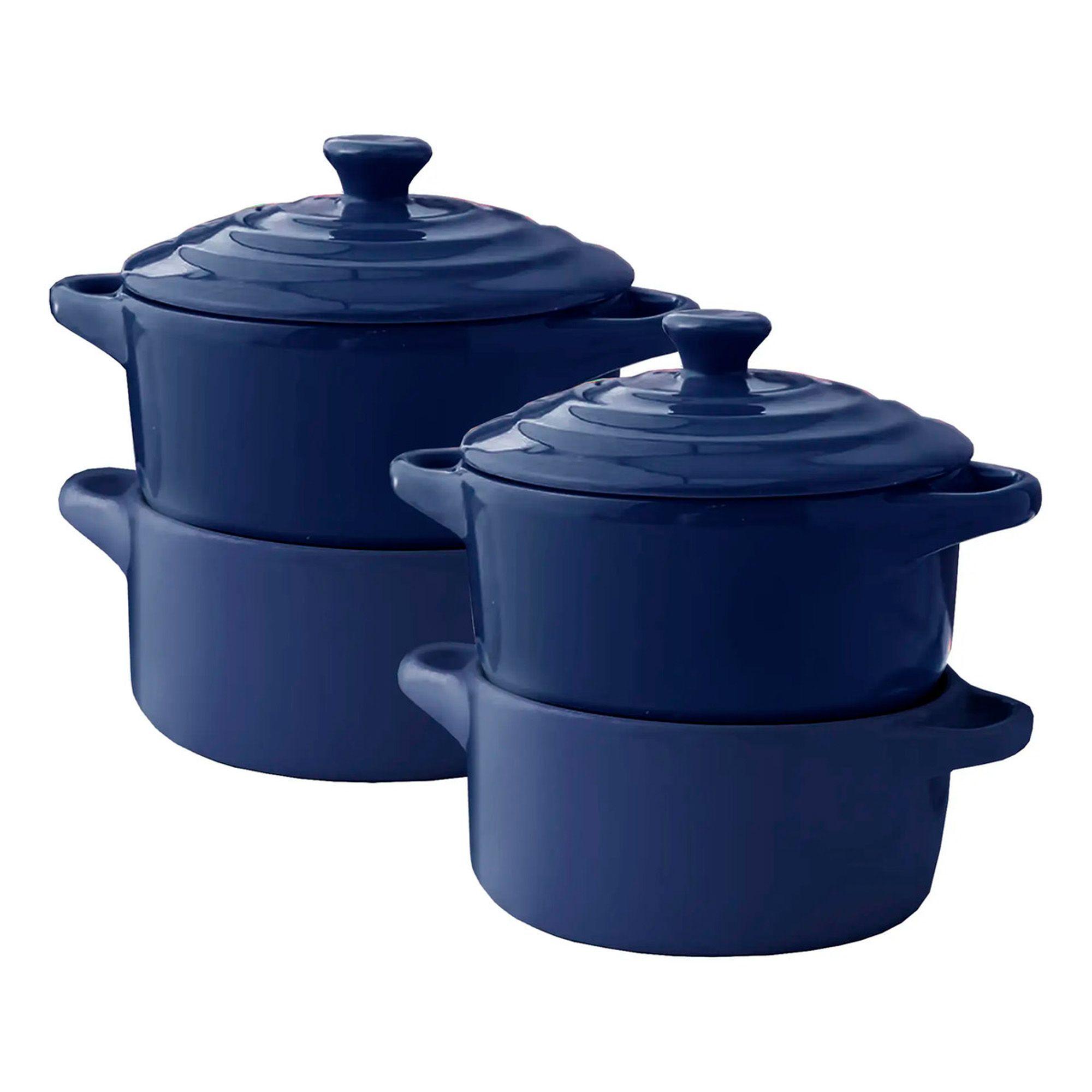 Mini Cacerola Olla De Cerámica Cocotte Pocillo Horno 300ml X4-0