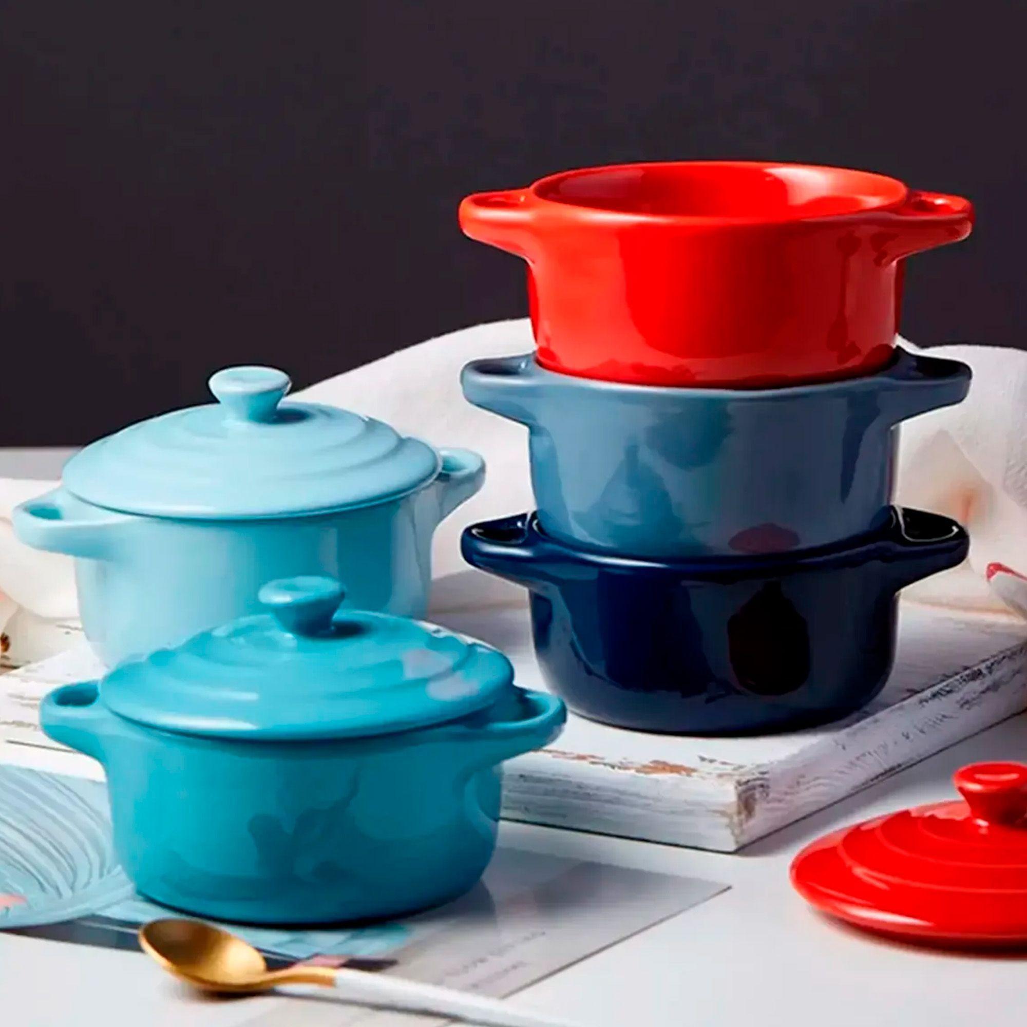Mini Cacerola Olla De Cerámica Cocotte Pocillo 300ml X4-2