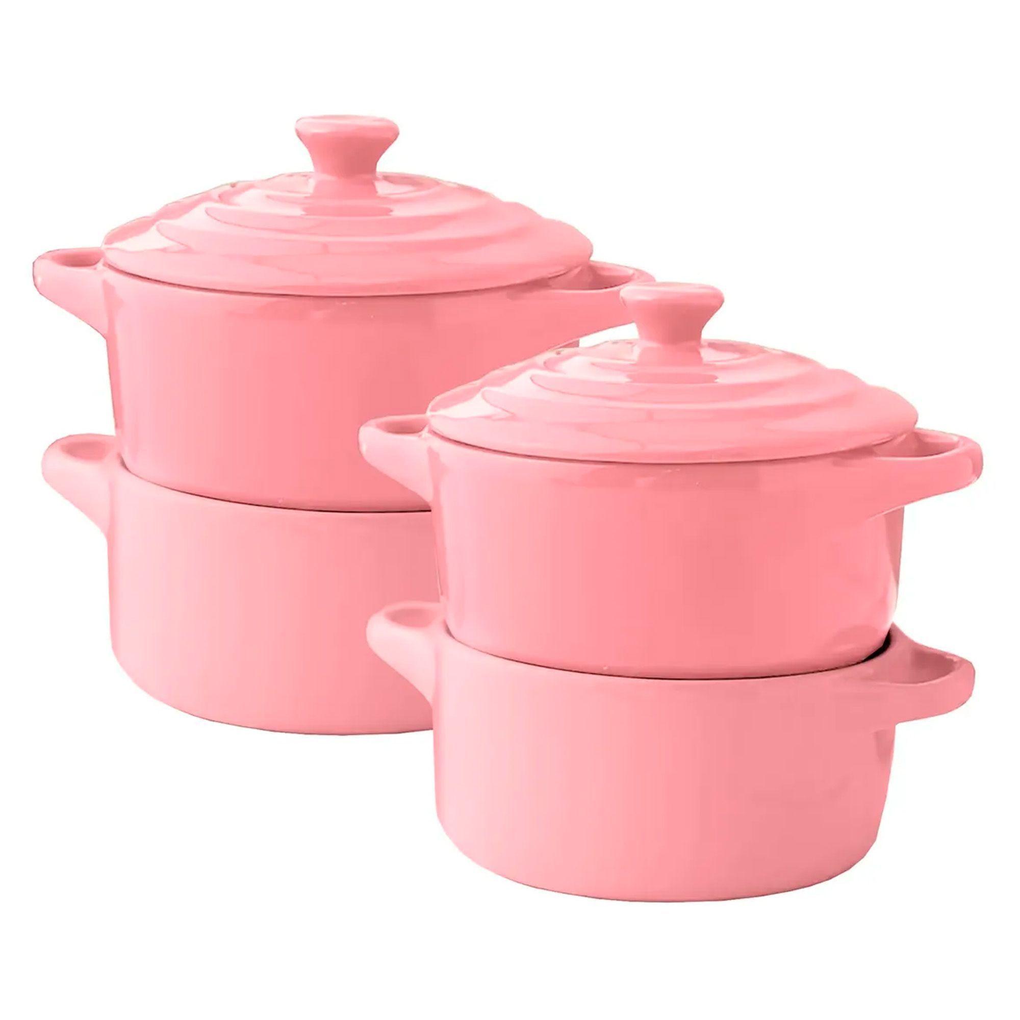 Mini Cacerola Olla De Cerámica Cocotte Pocillo Horno 300ml X4-0