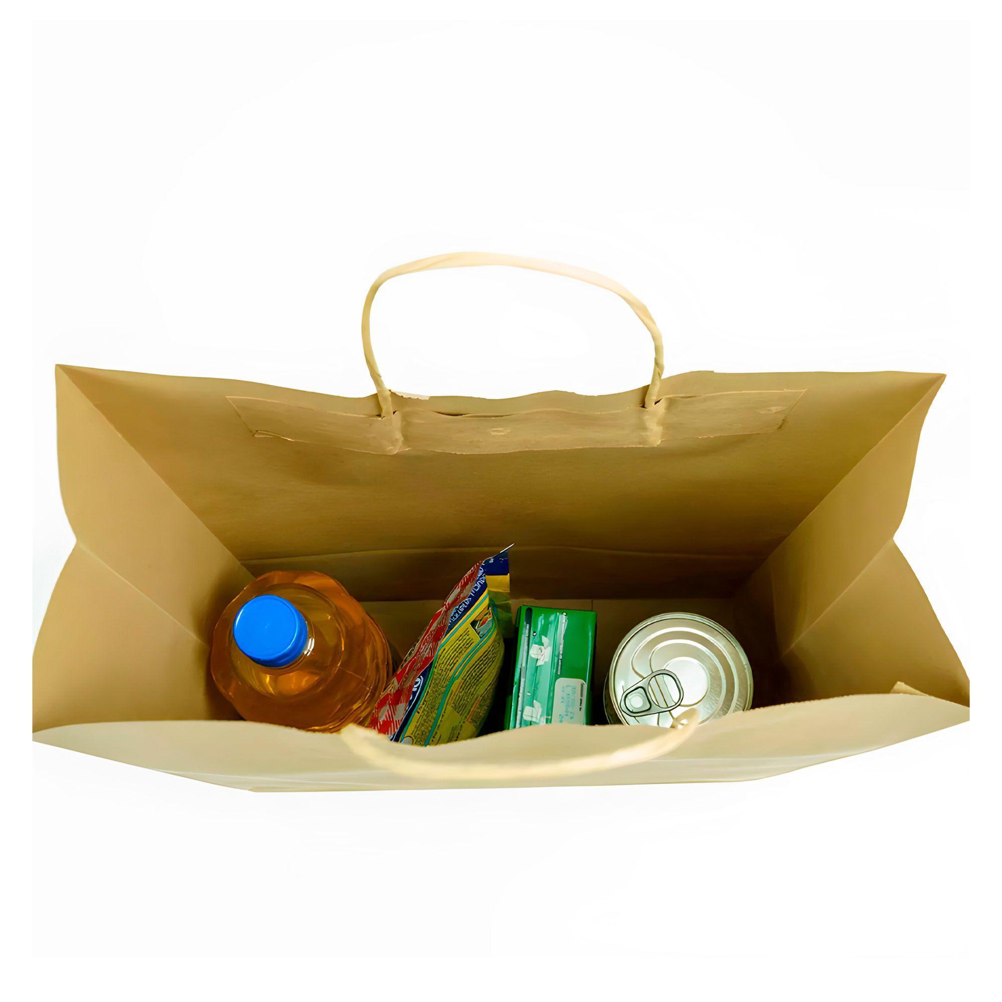 Bolsa Papel Kraft Ecologica Color Marron 28x15x28cm Pack X60-4