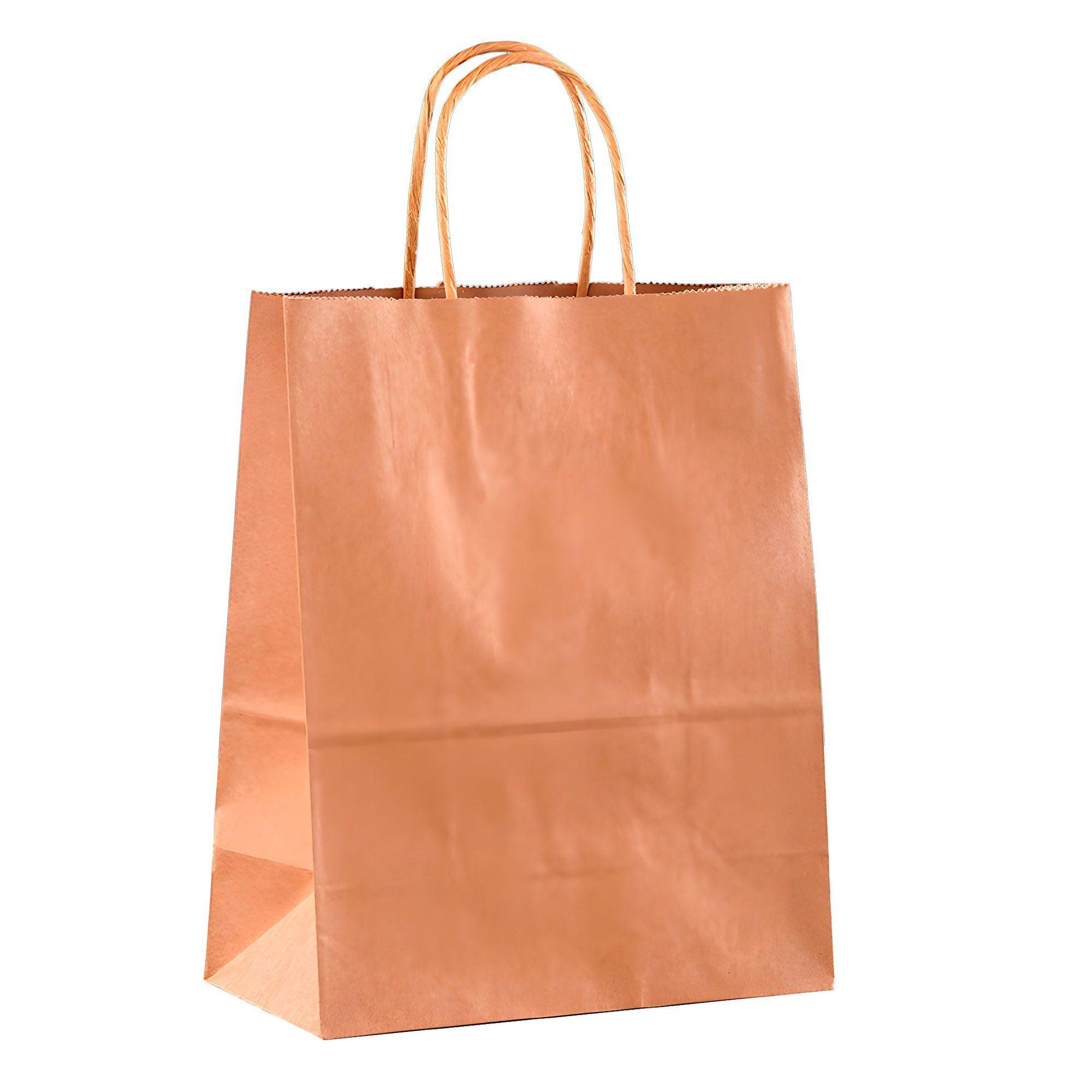 Bolsa Papel Kraft Ecologica Color Marron 28x15x28cm Pack X60-5