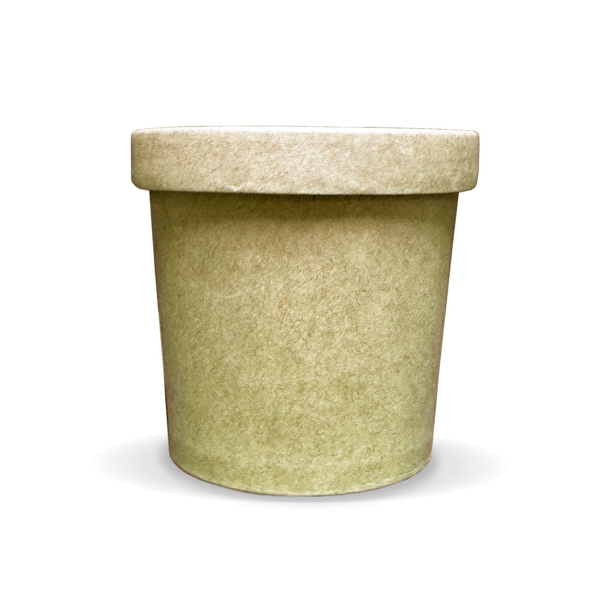 Pote Contenedor Recipiente Kraft 12oz Con Tapa Cartón 30u-1