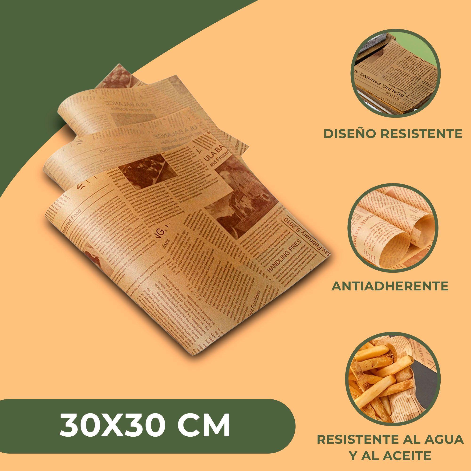 Papel Antigrasa Cuadros Marron 30x30cm 1 X 100 Hojas-4