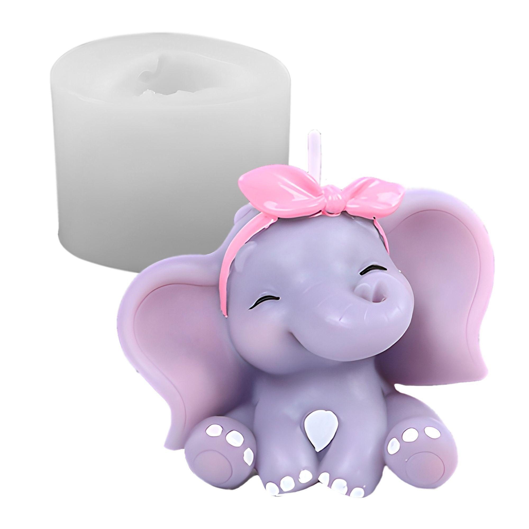 3 Moldes De Silicona Velas Peque a Elefanta 8 5 X 6 5 Cm-0