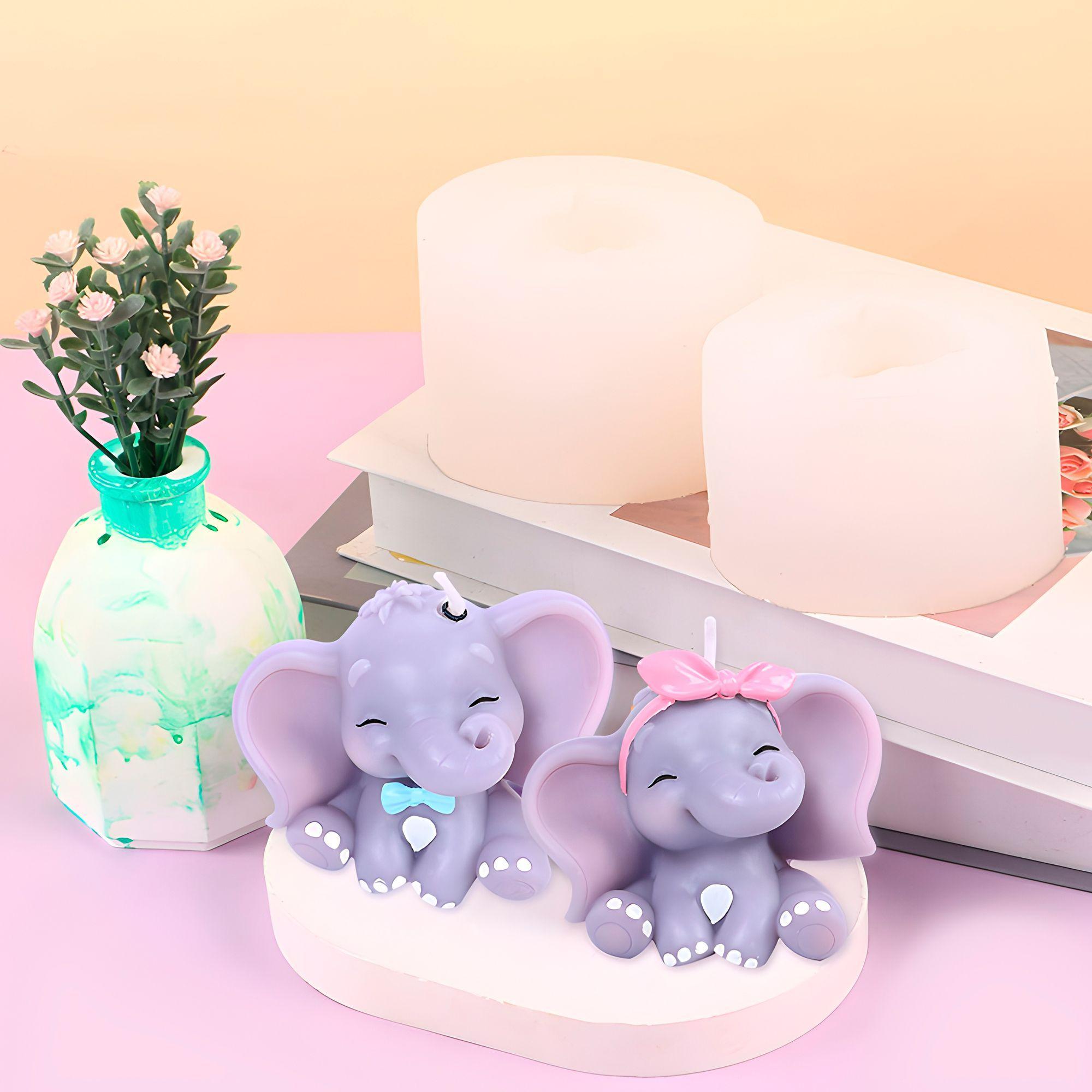 3 Moldes De Silicona Velas Peque a Elefanta 8 5 X 6 5 Cm-3