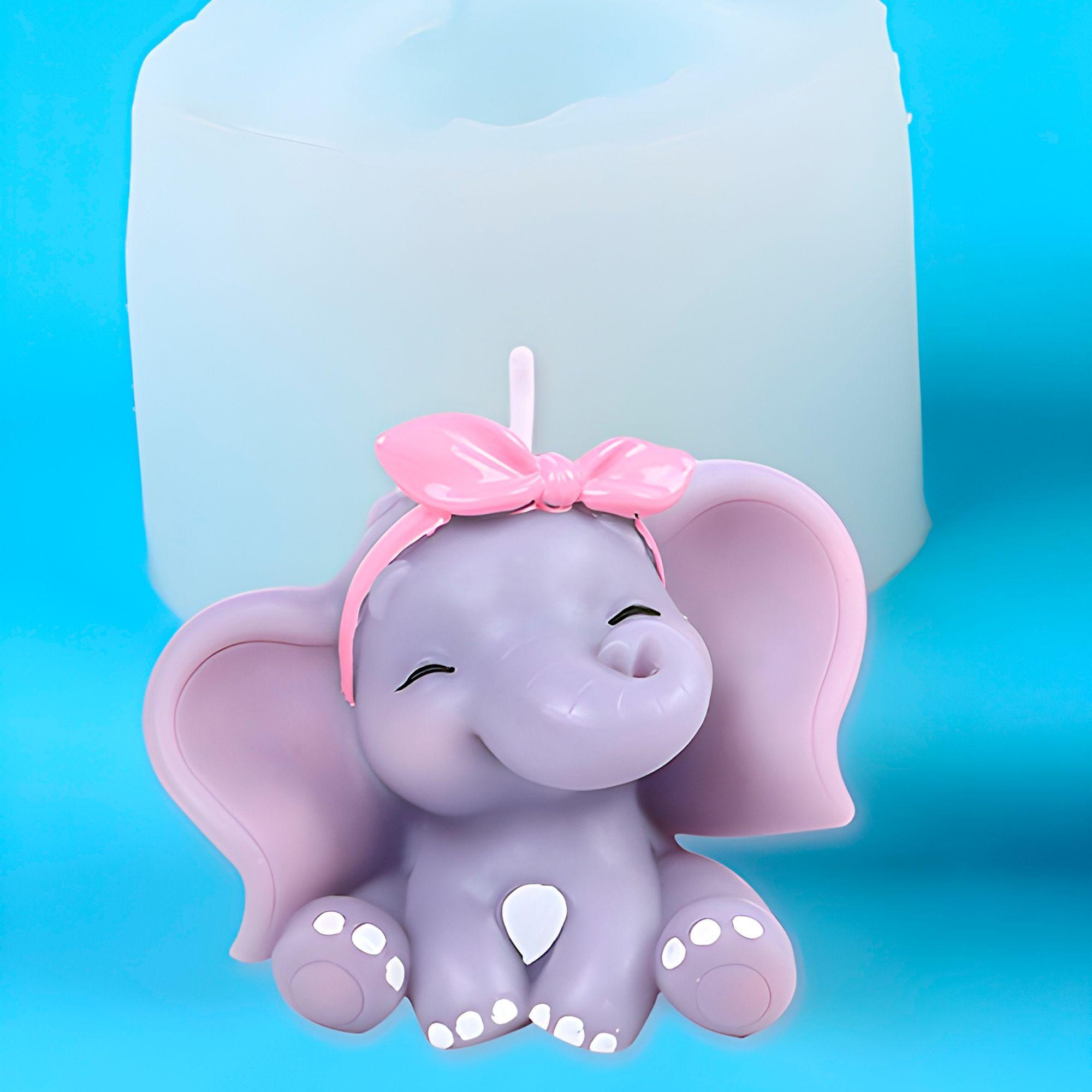 3 Moldes De Silicona Velas Peque a Elefanta 8 5 X 6 5 Cm-4