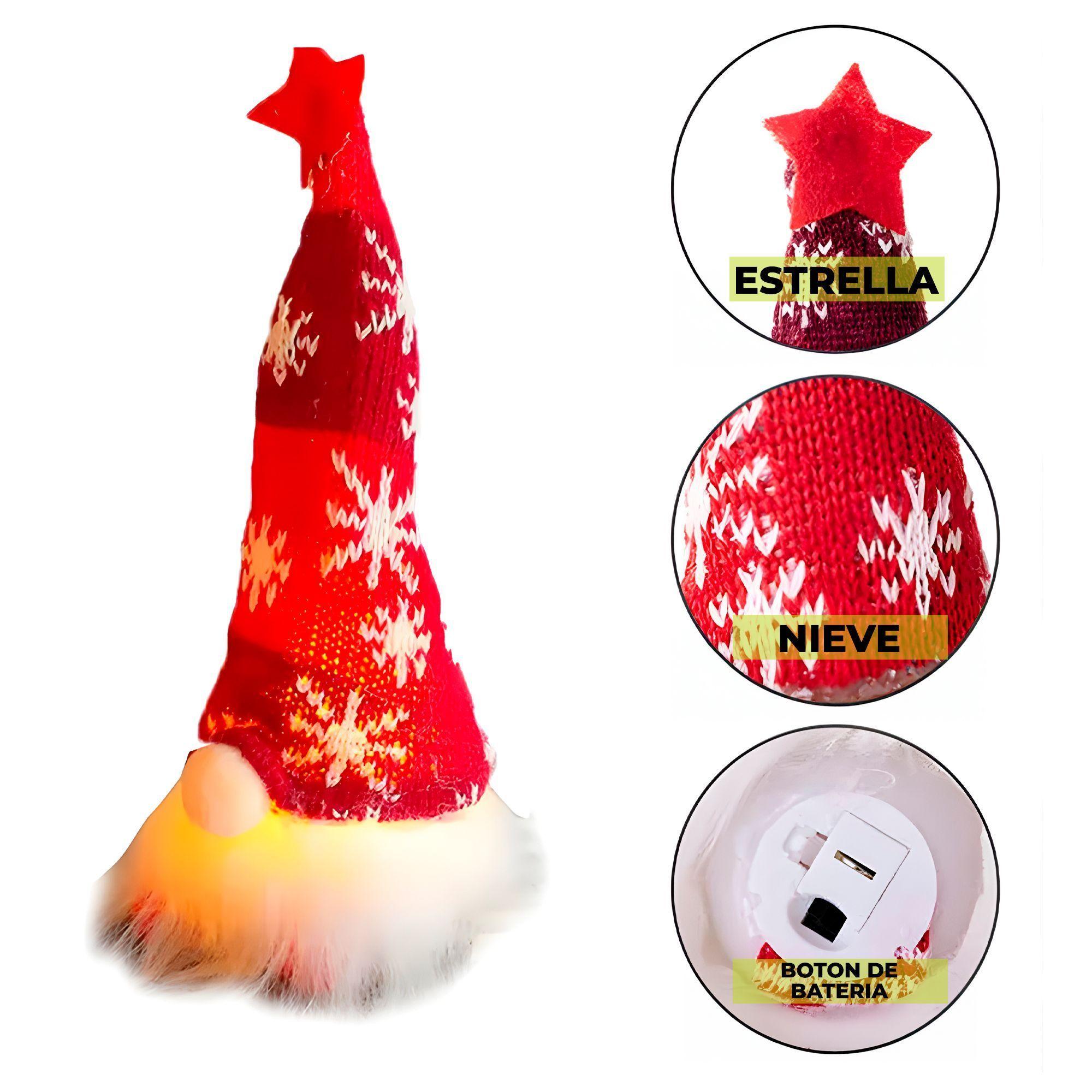 2 Gnomos Navideños Mono Iluminacion Patas Cortas Y Largas-7