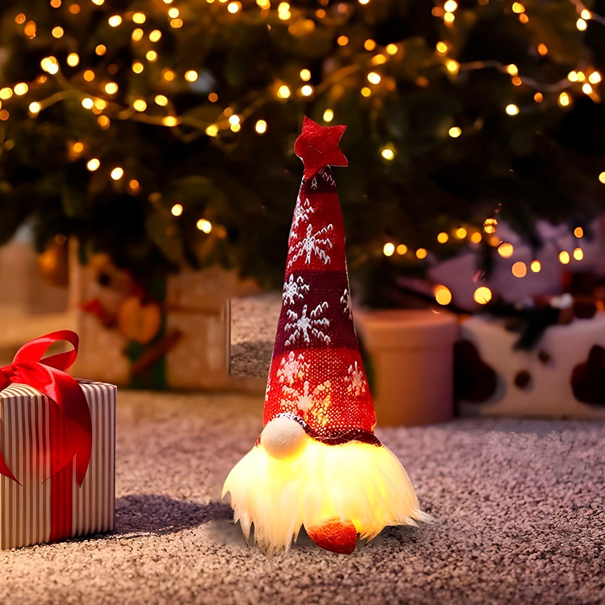 2 Gnomos Navideños Mono Iluminacion Patas Cortas Y Largas-8