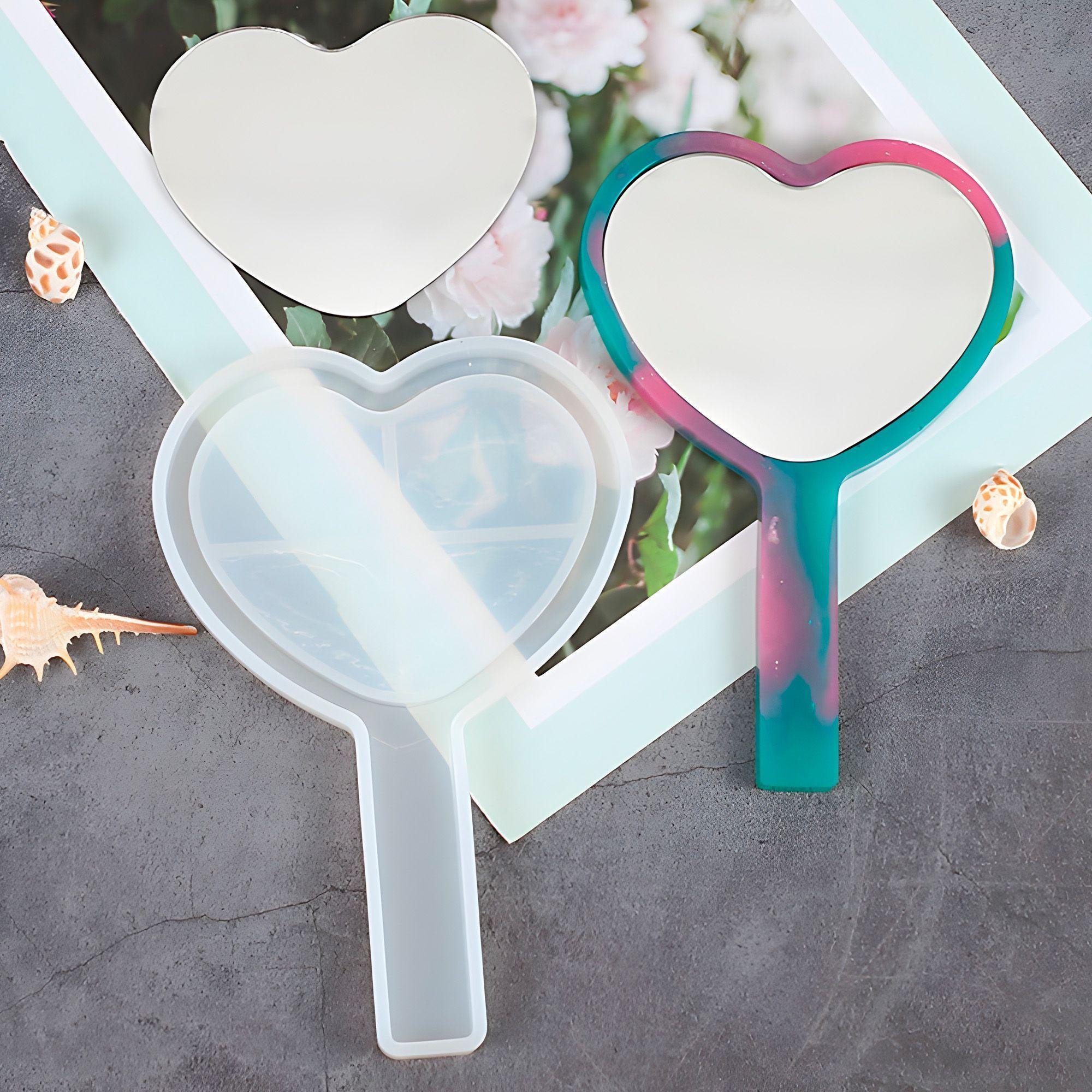 10 Espejos Forma Corazón Para Moldes Silicona 9 5 X 7 5 Cm-3