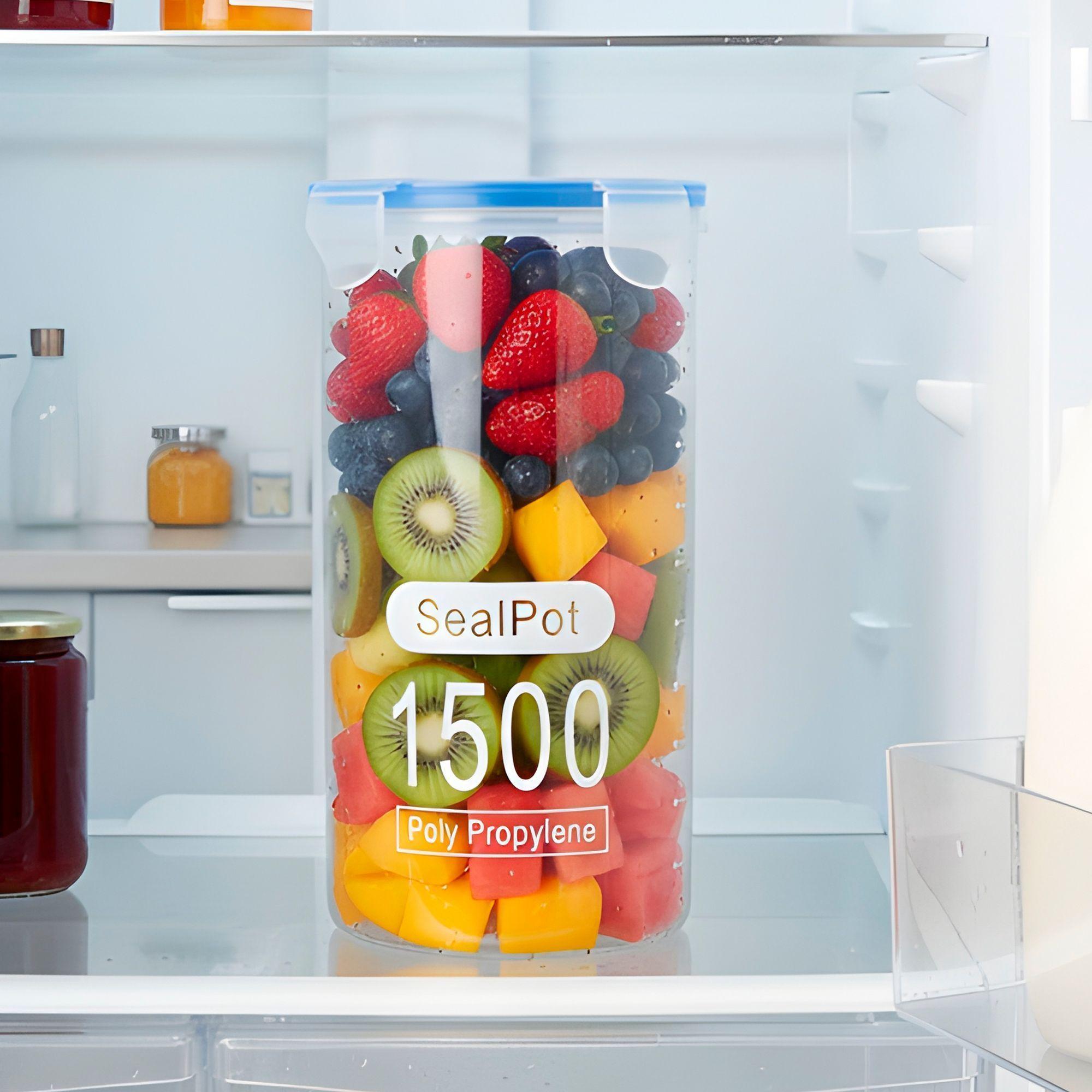 3 Taper Sellado 1500ml Plastico Almacenaje Bocadillo Snack-7