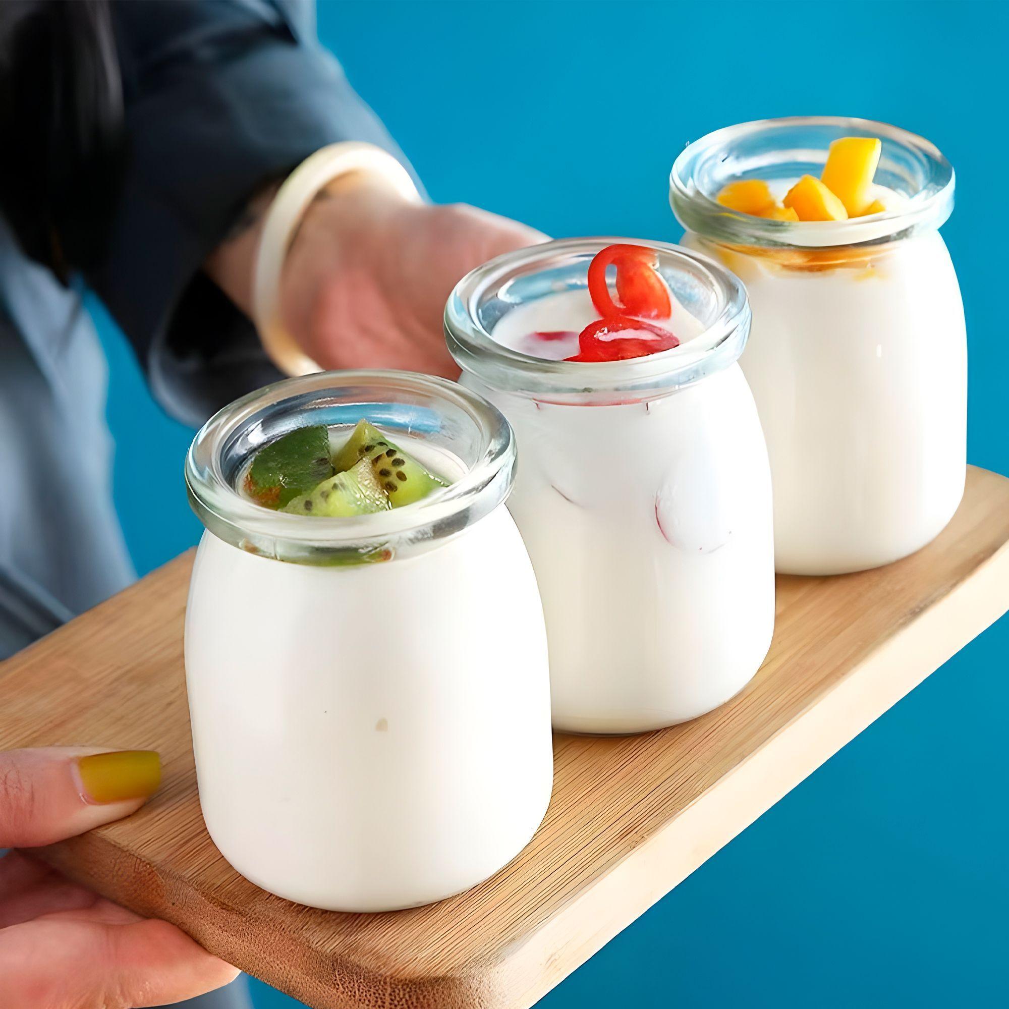 X20 Frascos Vidrio Redondo Yogur 150ml Postres Tapas Plasticas-1