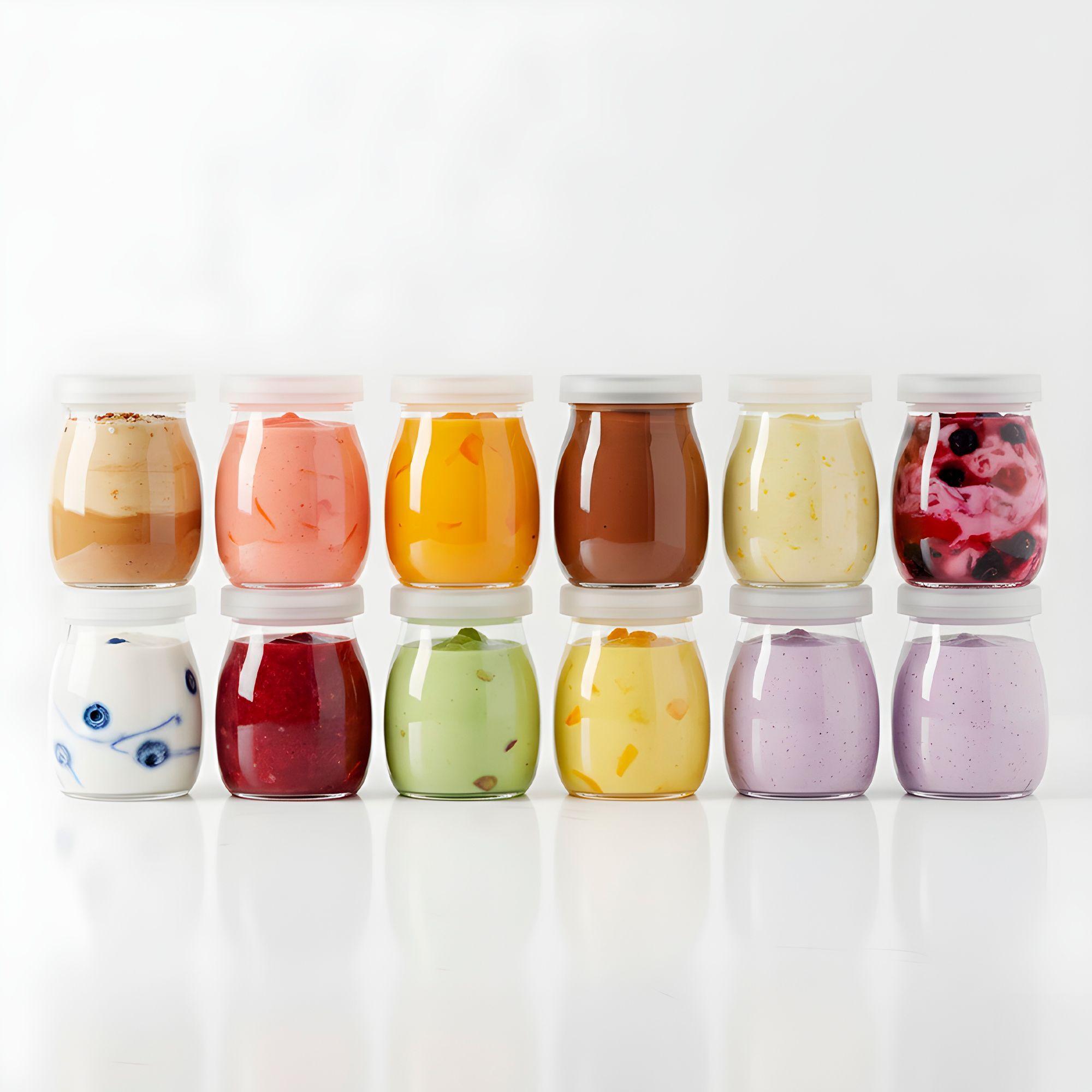 X20 Frascos Vidrio Redondo Yogur 150ml Postres Tapas Plasticas-4