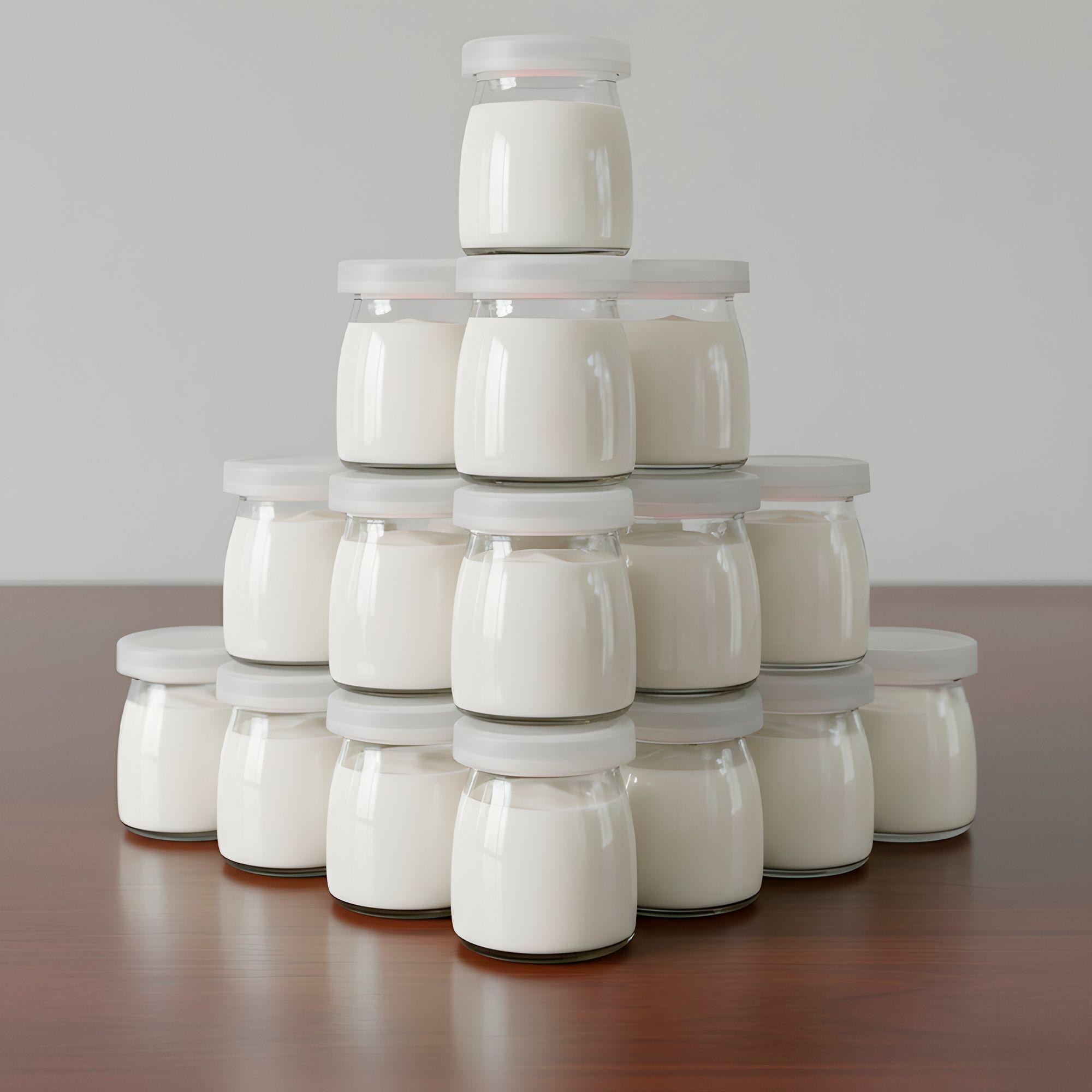 X20 Frascos Vidrio Redondo Yogur 150ml Postres Tapas Plasticas-7