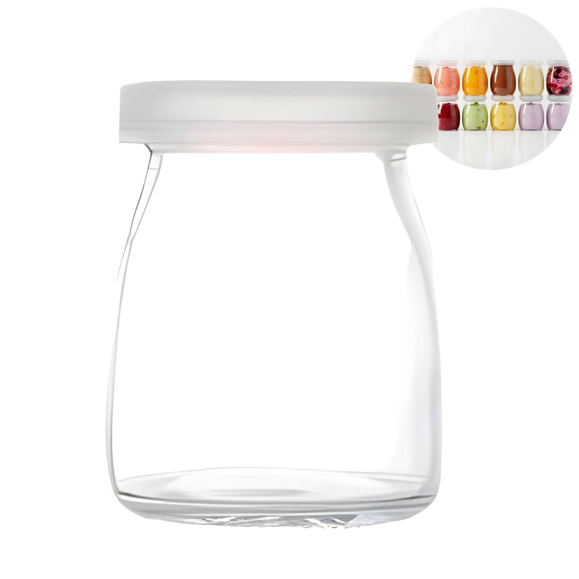 X20 Frascos Vidrio Redondo Yogur 150ml Postres Tapas Plasticas-9