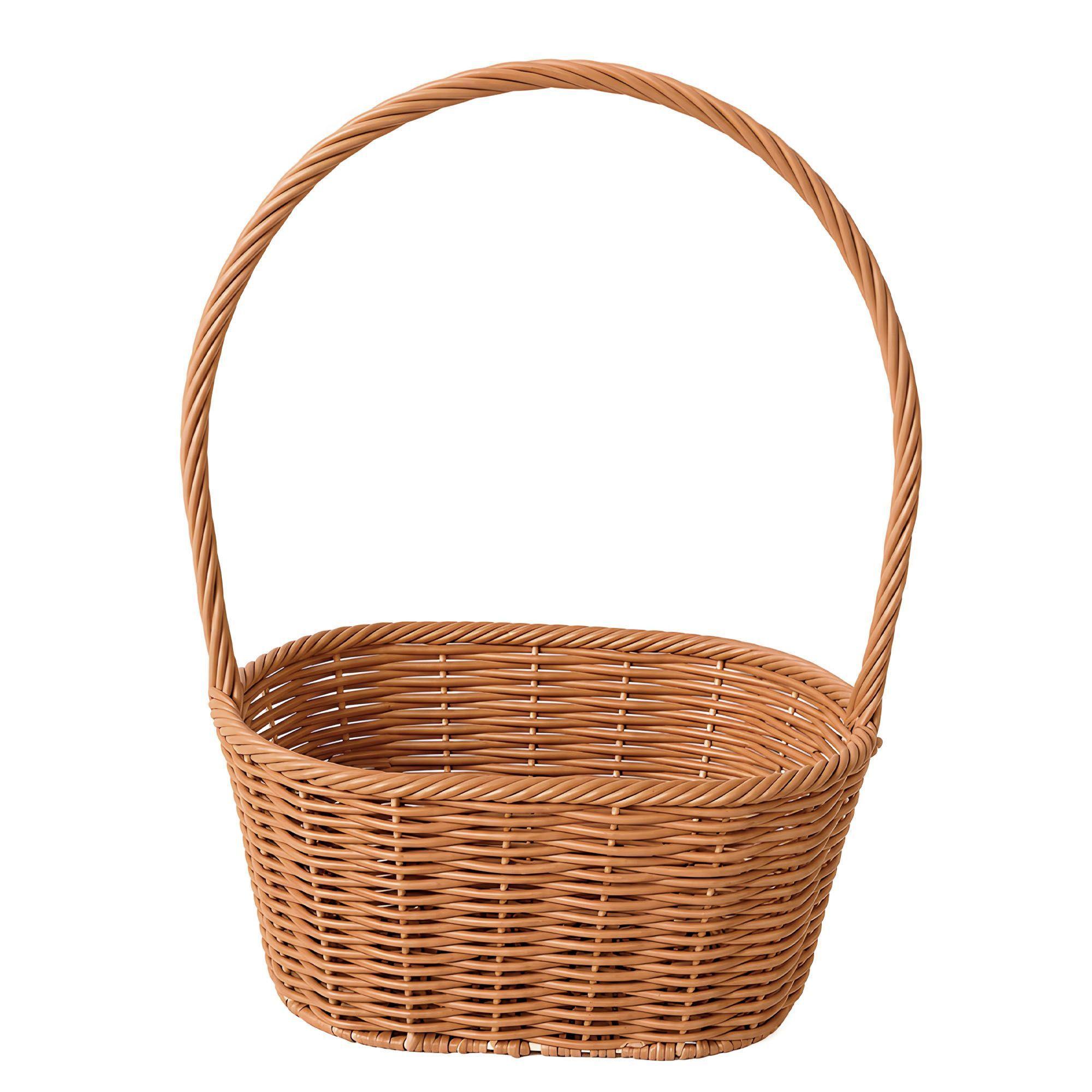 Cesta Flores Tejido Alambre Recubierto Almacenamiento 34 5 X 25 X 15 8cm-0