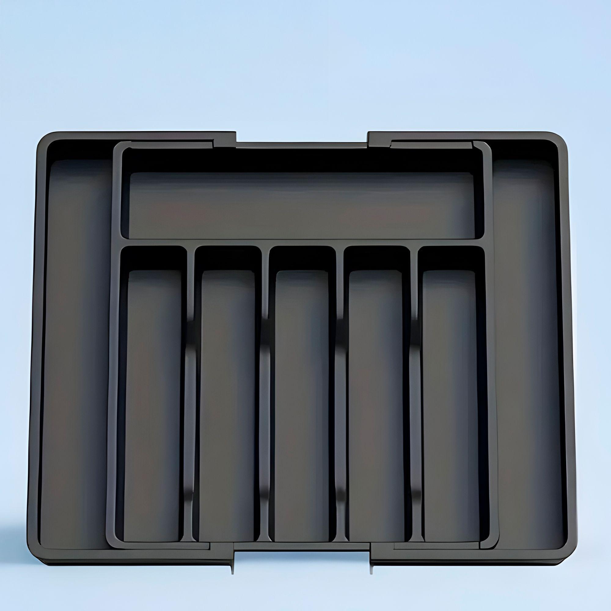 Cubertero Organizador Cubiertos Extensible Negro 8 Espacios Agregar a favoritos-1