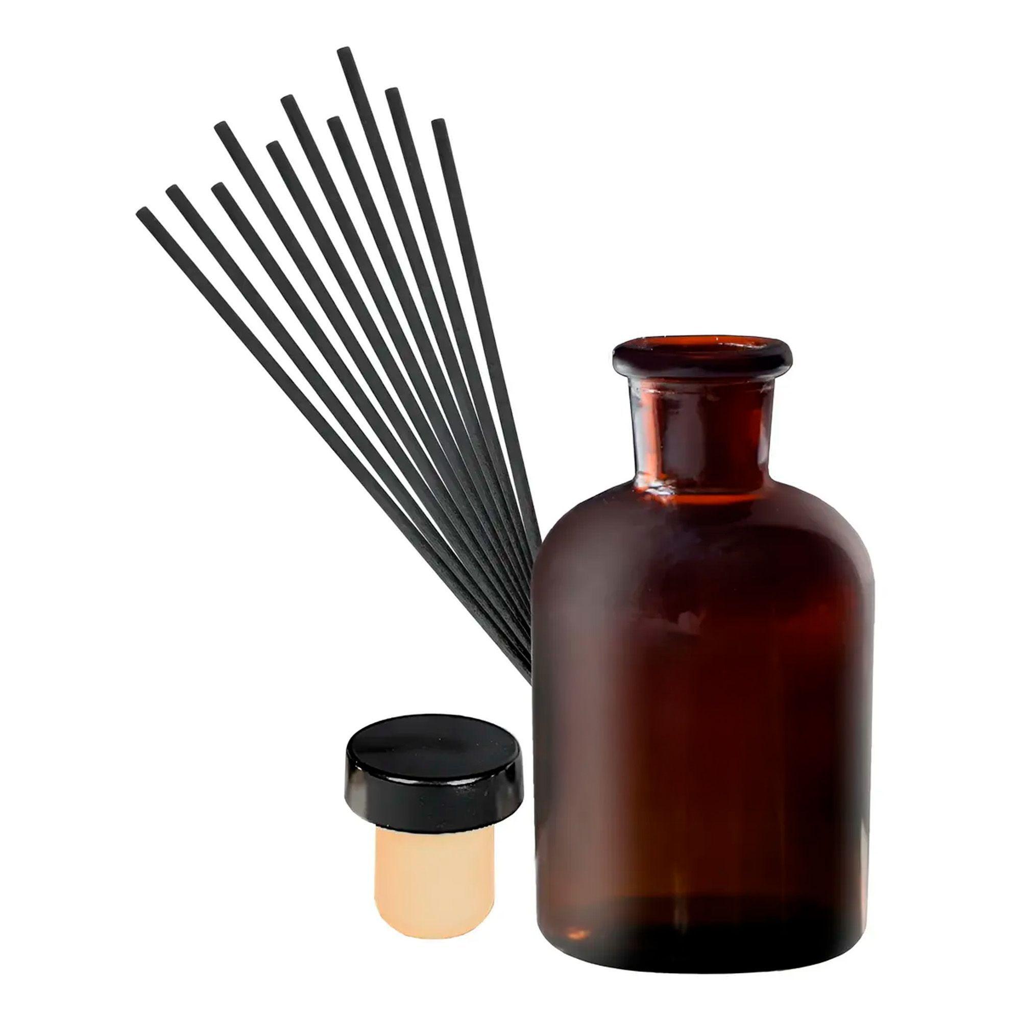 Frasco Mikado Difusor Vidrio Con Tapa Varillas X10 Set-0