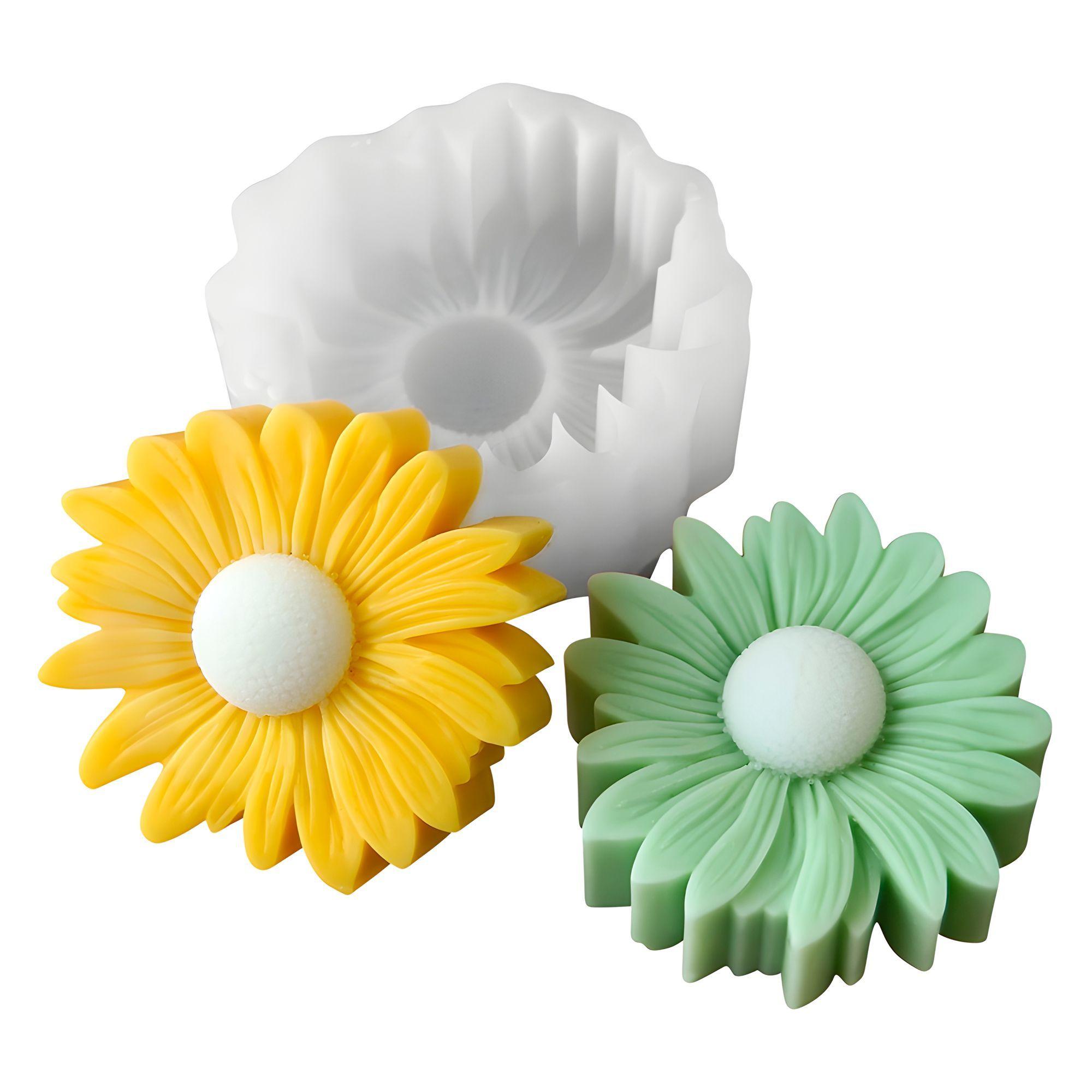 3 Moldes Silicona Girasol Aromaterapia Velas 7 3 X 6 8 Cm-0