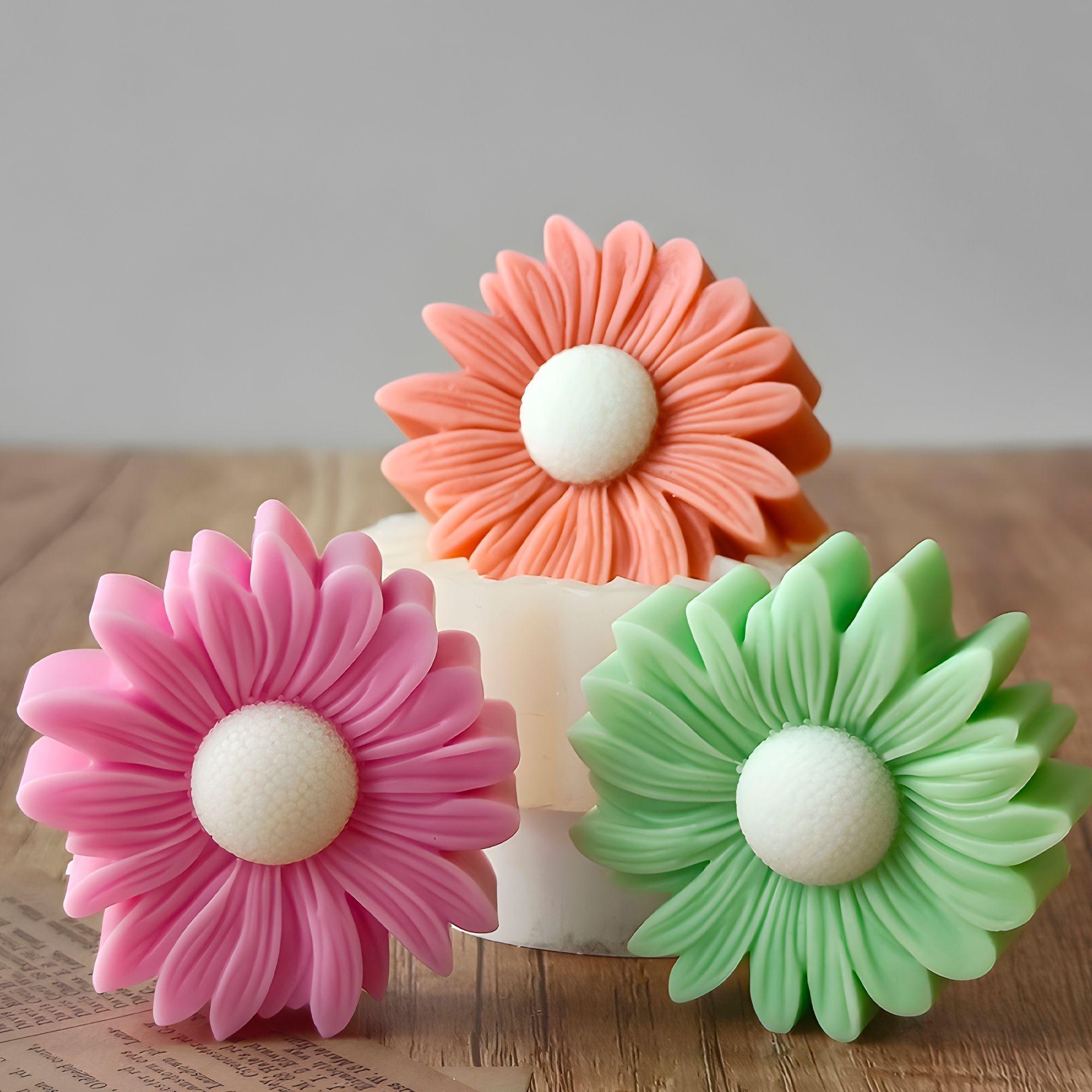 3 Moldes Silicona Girasol Aromaterapia Velas 7 3 X 6 8 Cm-2