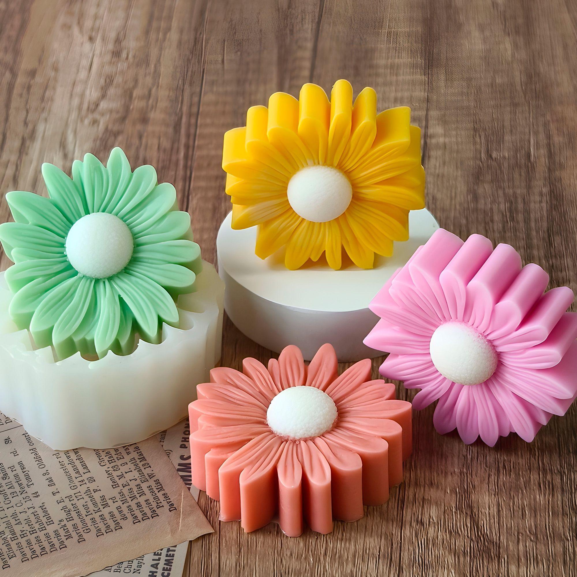 3 Moldes Silicona Girasol Aromaterapia Velas 7 3 X 6 8 Cm-4